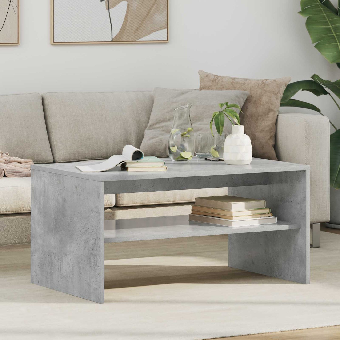vidaXL Τραπεζάκι σαλονιού Σκυρόδεμα Γκρι 80 x 50 x 40 cm