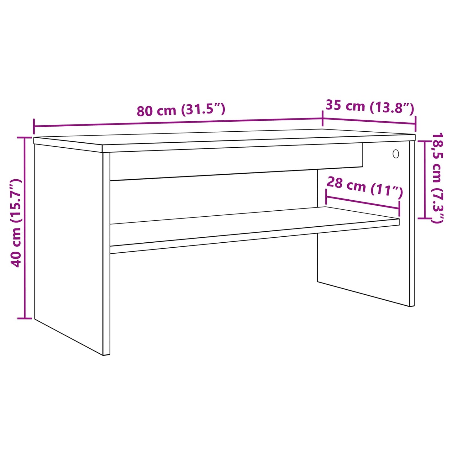 vidaXL Ντουλάπι TV 80 x 35 x 40 εκ Artisan Oak Επεξεργασμένο Ξύλο
