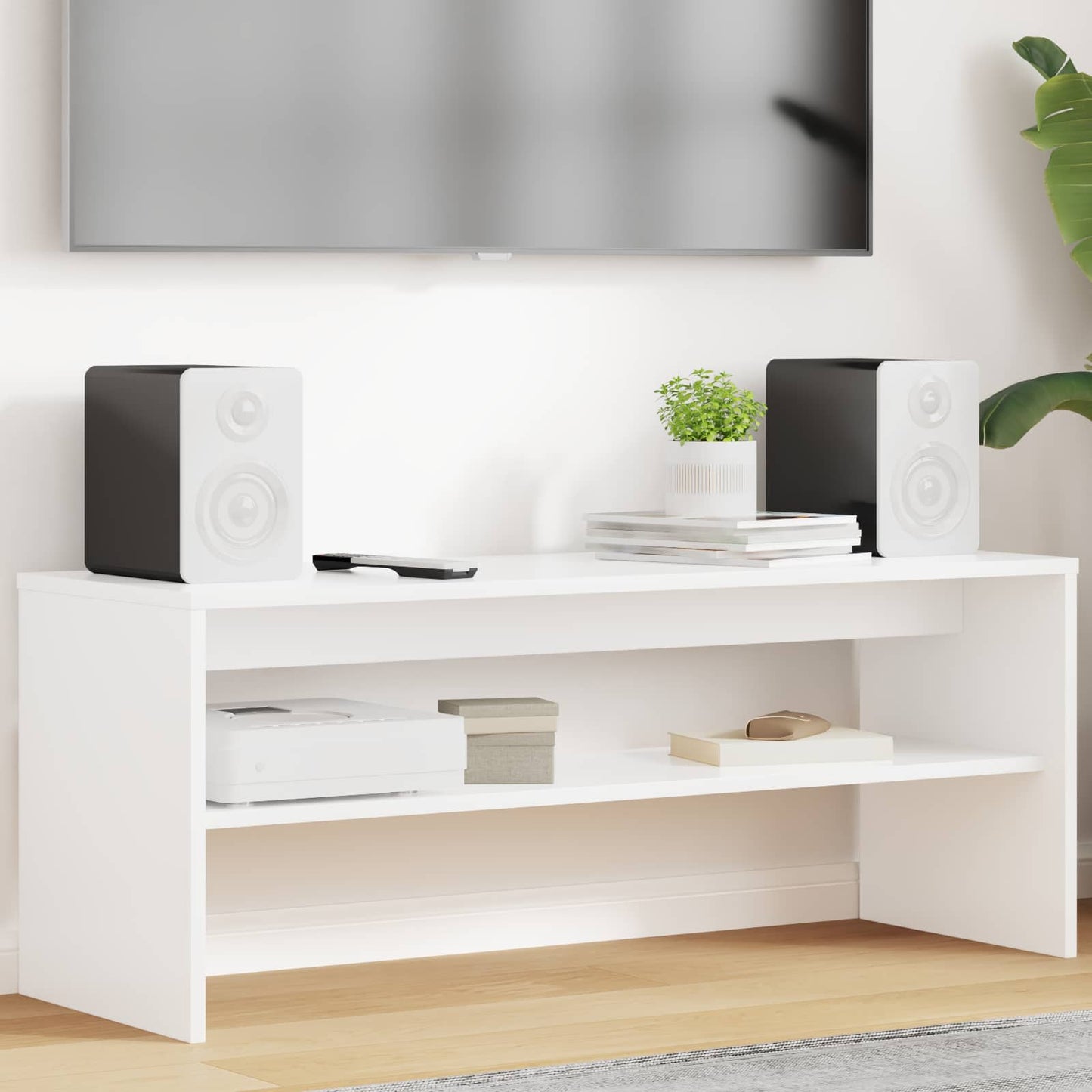 vidaXL Ντουλάπι TV 100 x 35 x 40 εκ Λευκό Επεξεργασμένο Ξύλο