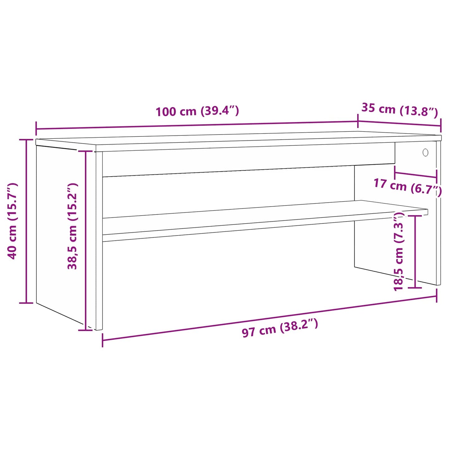 vidaXL Ντουλάπι TV 100 x 35 x 40 εκ Artisan Oak Επεξεργασμένο Ξύλο