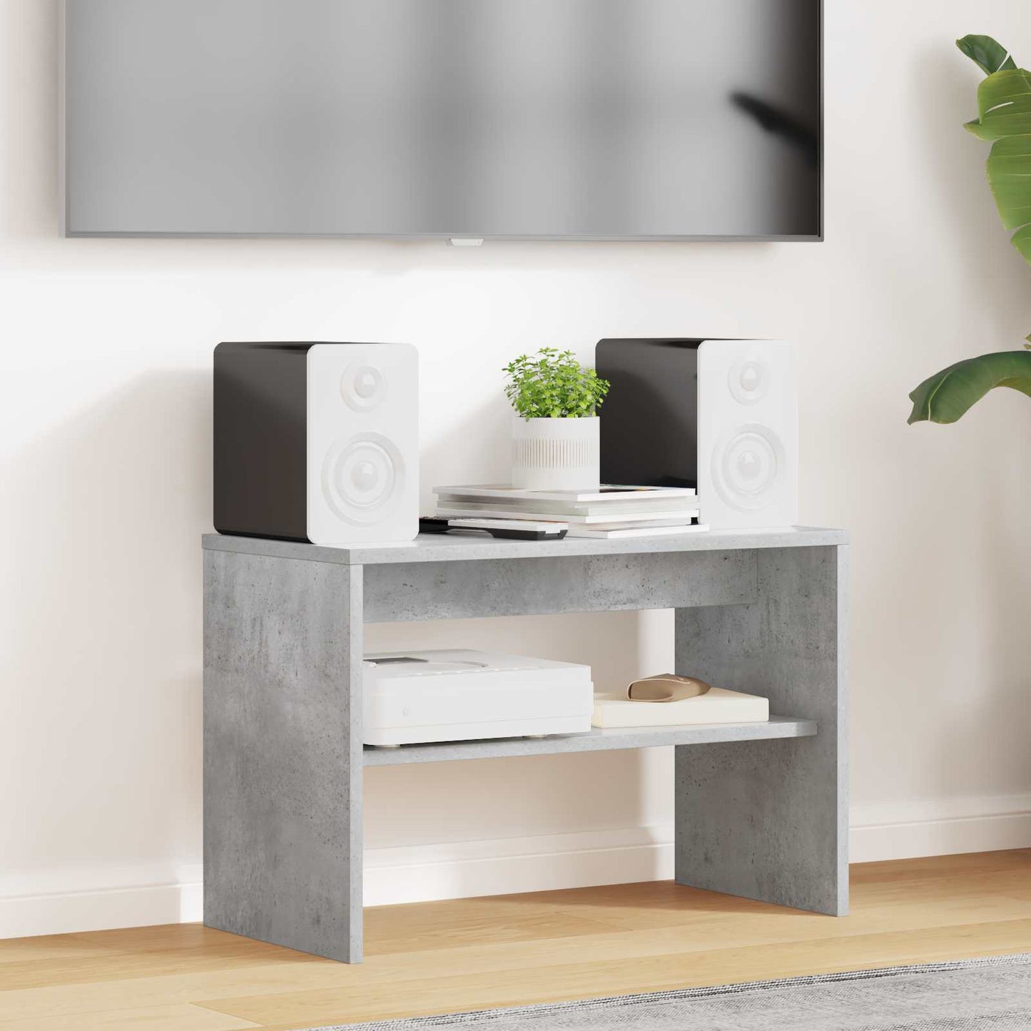 vidaXL Ντουλάπι TV 60 x 30 x 40 εκ. Σκυρόδεμα Γκρι Επεξεργασμένο Ξύλο