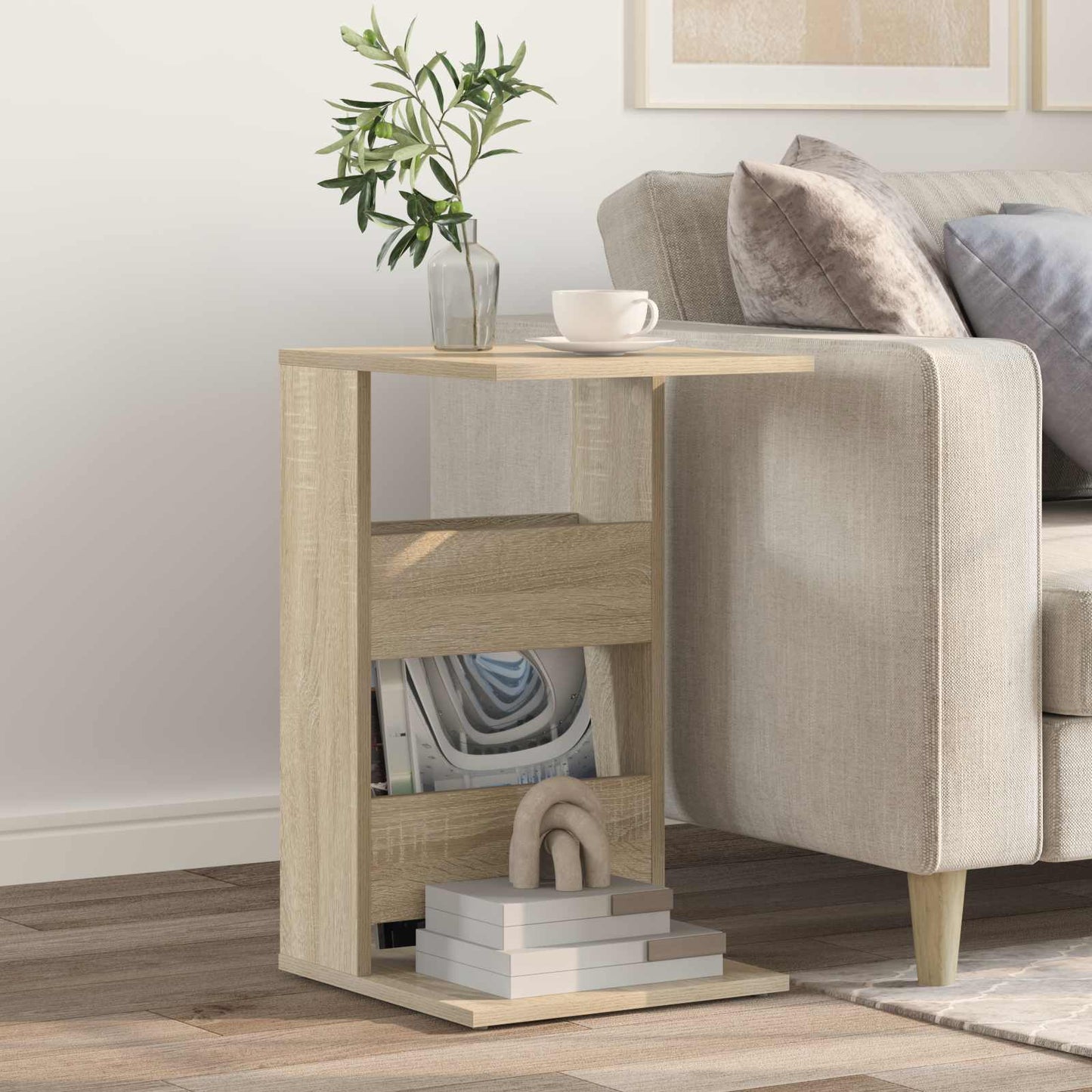vidaXL Τραπεζάκι Πλευράς Δρύς Sonoma 40 x 35 x 60,5 εκ