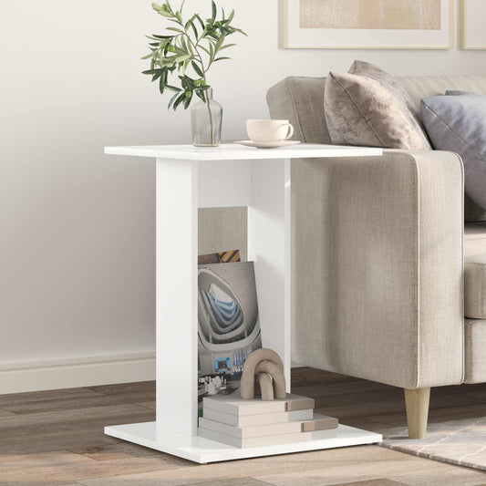 vidaXL Τραπεζάκι Πλευράς Λευκό 45 x 40 x 62,5 εκ. Επεξεργασμένο ξύλο