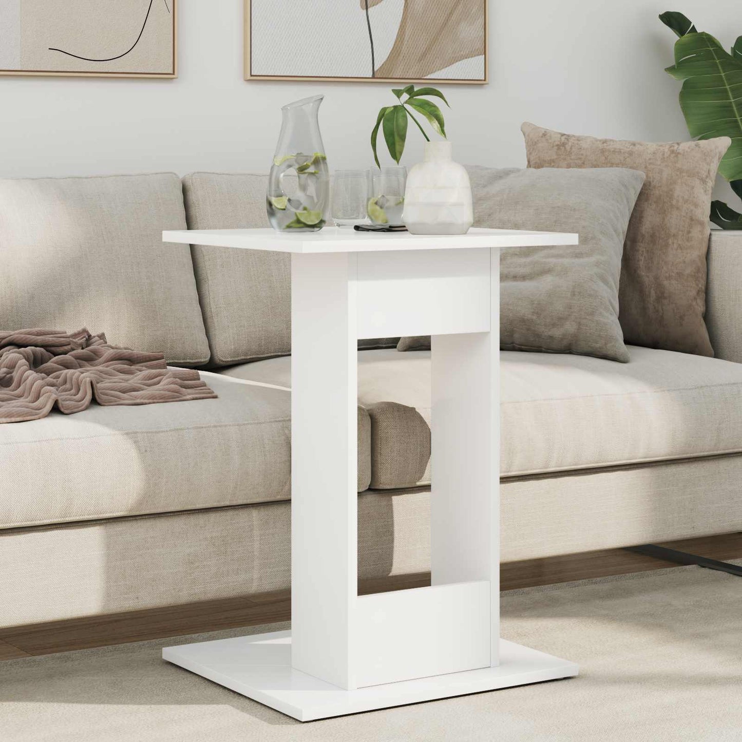 vidaXL Τραπεζάκι Πλευράς Λευκό 45 x 40 x 62,5 εκ. Επεξεργασμένο ξύλο