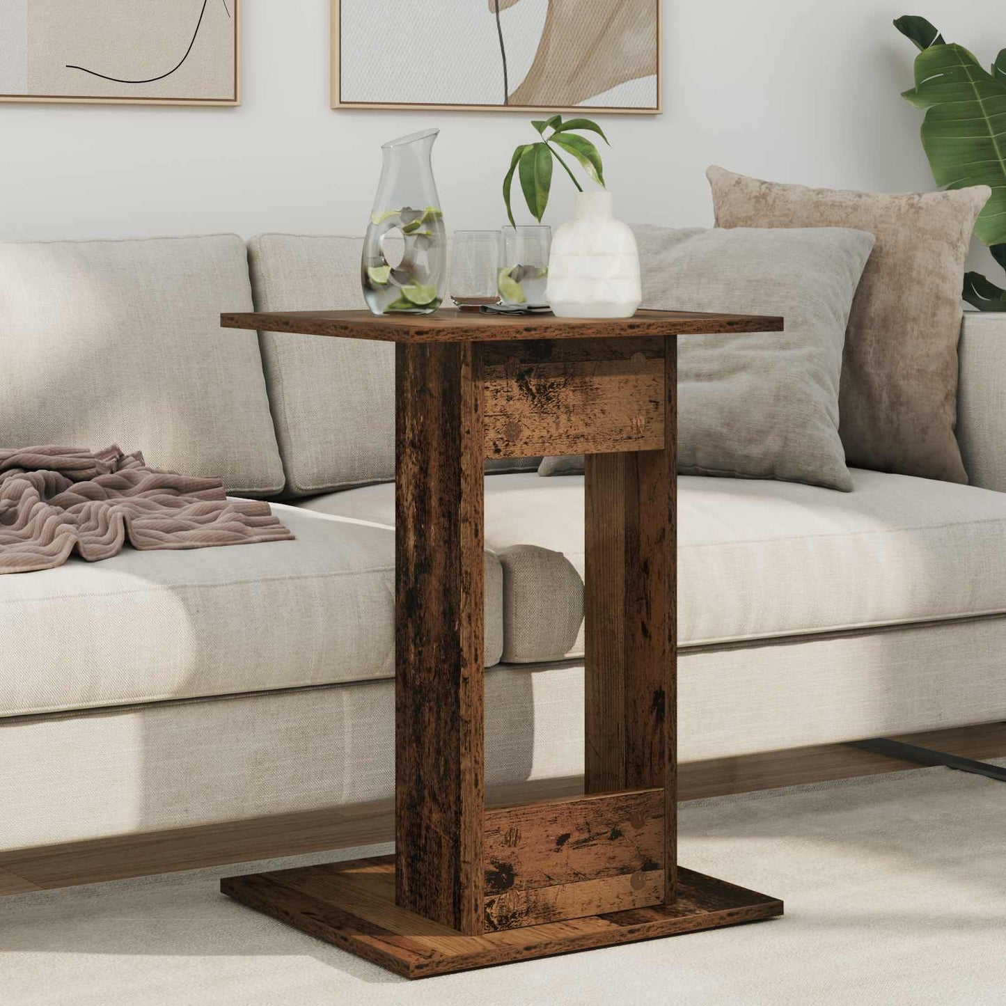 vidaXL Τραπεζάκι Πλευράς Παλιό ξύλο 45 x 40 x 62,5 εκ.
