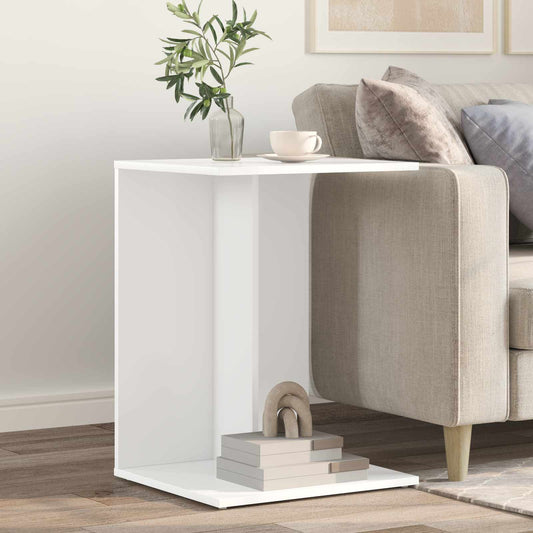 vidaXL Τραπεζάκι Πλευράς Λευκό 45 x 40 x 62,5 εκ. Επεξεργασμένο ξύλο