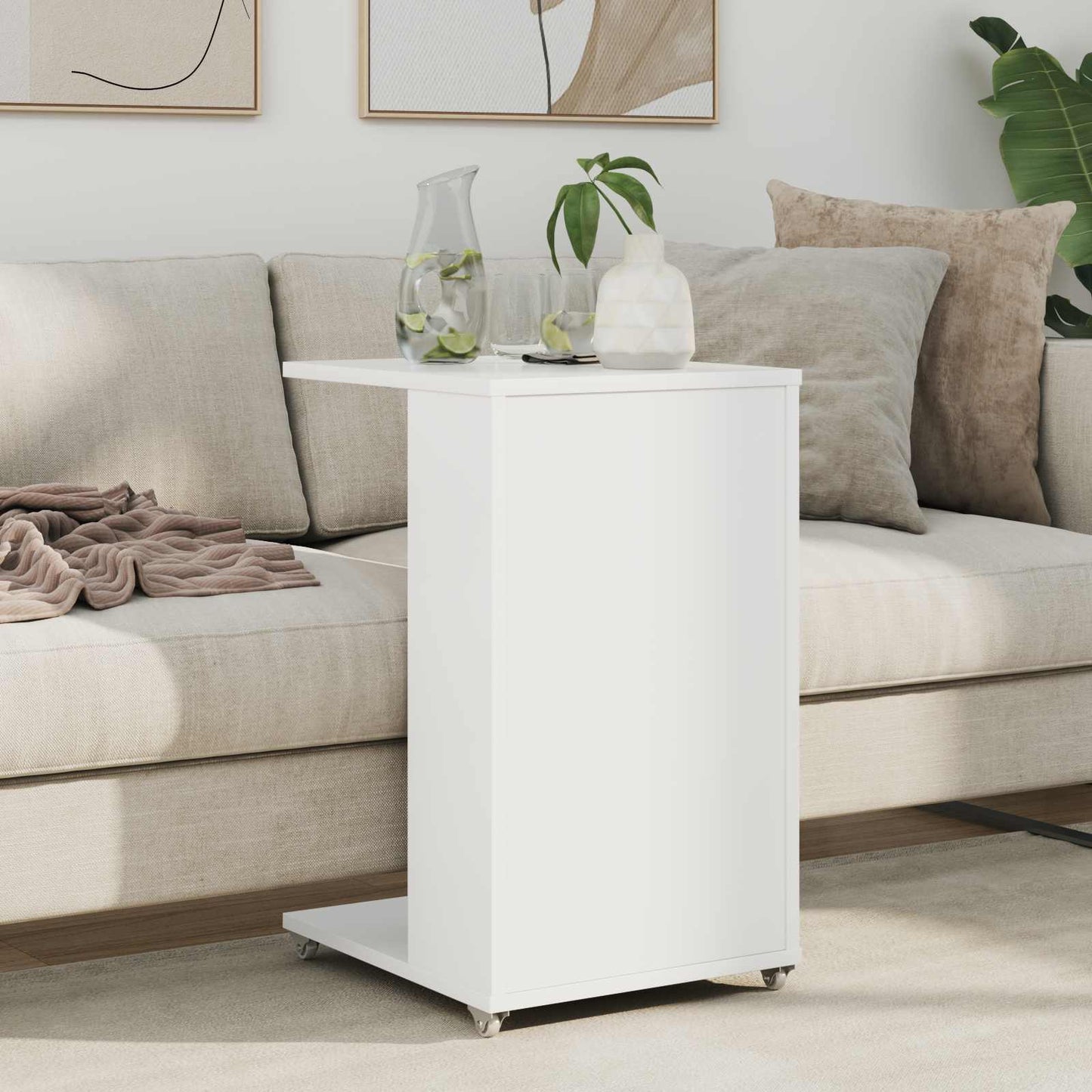 vidaXL Τραπεζάκι Πλευράς Λευκό 40 x 35 x 60 εκ. Επεξεργασμένο ξύλο