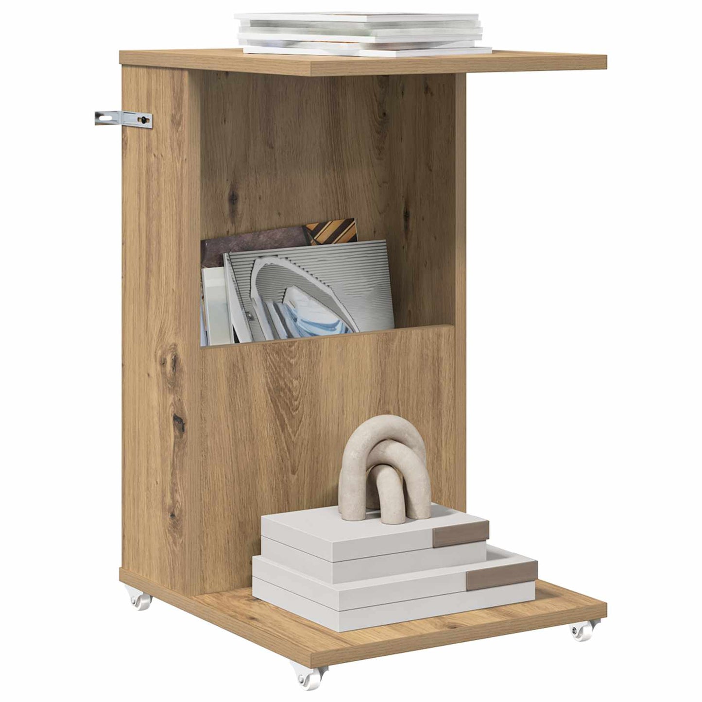 vidaXL Τραπεζάκι Πλευράς με τροχούς Artisan Oak 40 x 35 x 60 εκ.