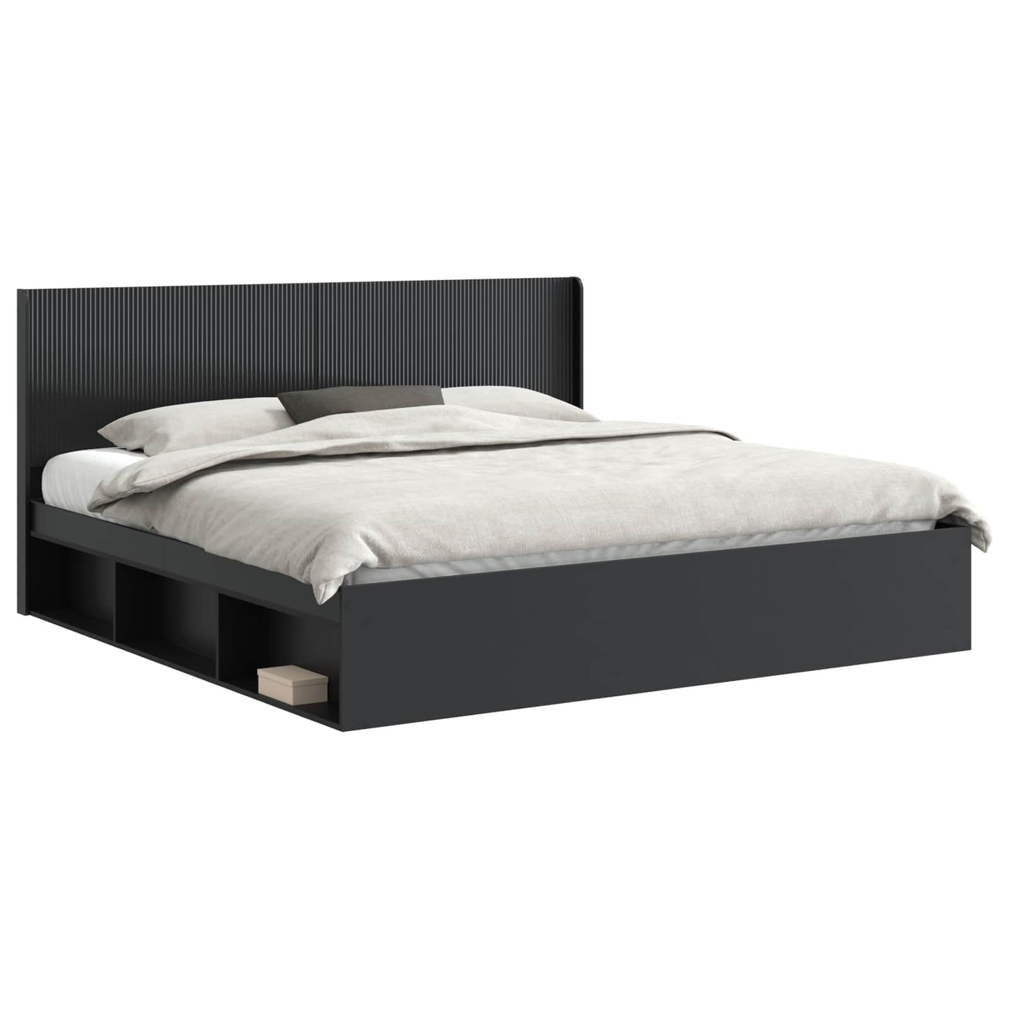 vidaXL Καλάθι με αποθήκη και κεφαλάρι Μαύρο 200 x 200 cm