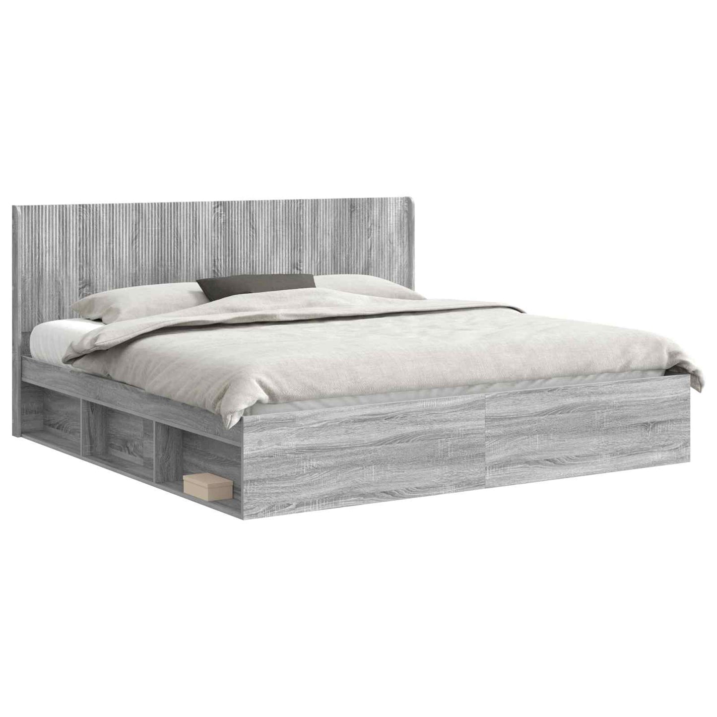 vidaXL Καλάθι με αποθήκη και κεφαλάρι Γκρι Sonoma 200 x 200 cm