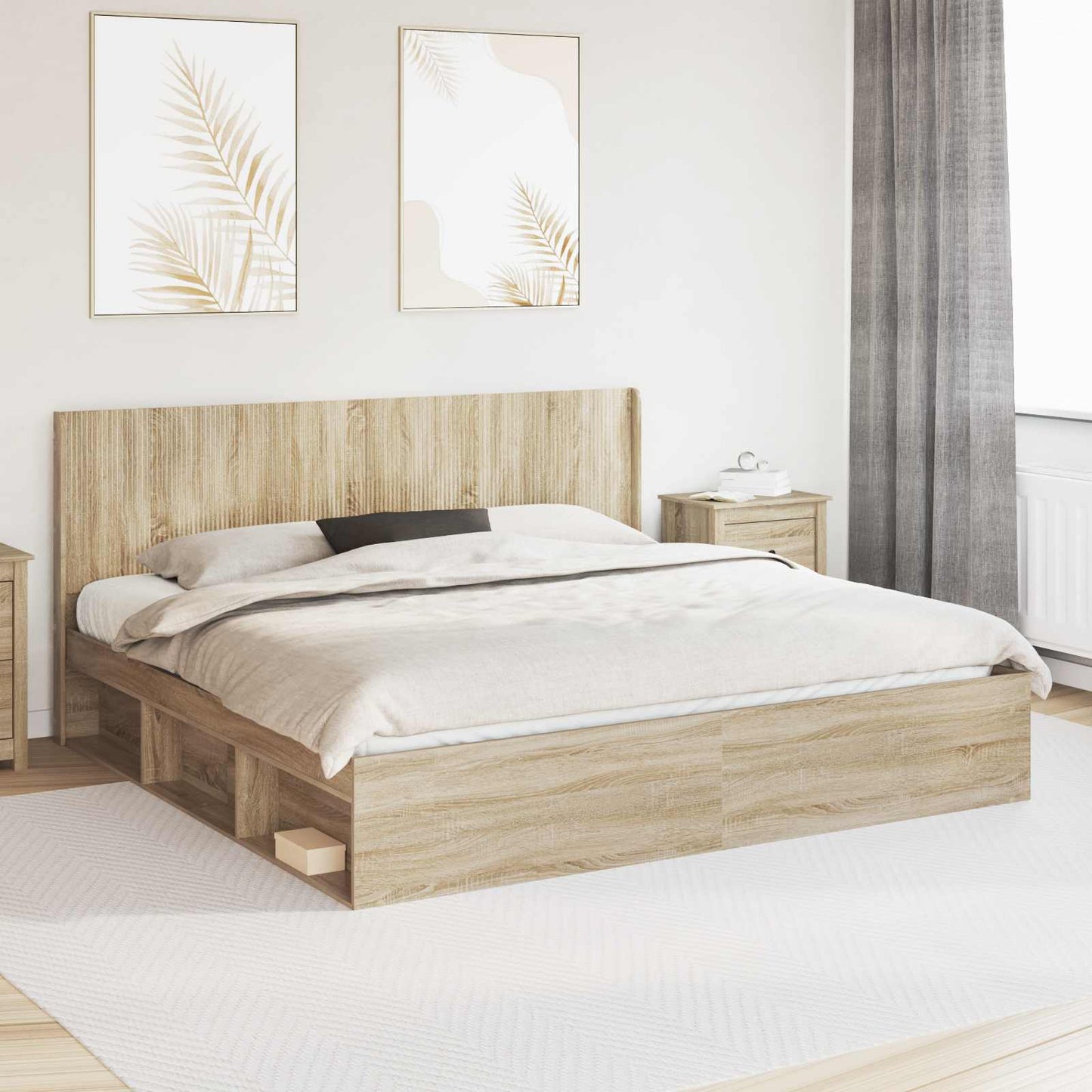 vidaXL Καλάθι με αποθήκη και κεφαλάρι Sonoma Δρυς 180 x 200 cm