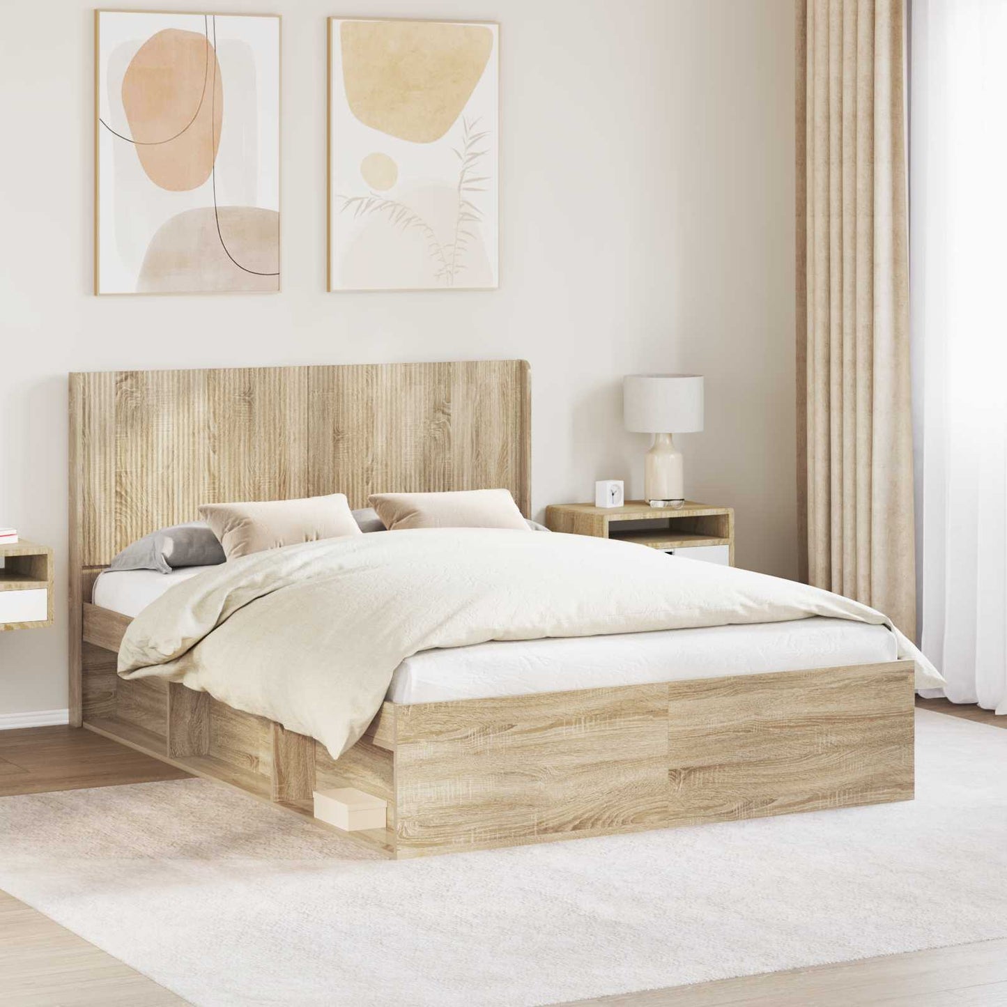 vidaXL Καλάθι με αποθήκη και κεφαλάρι Sonoma Δρυς 150 x 200 cm