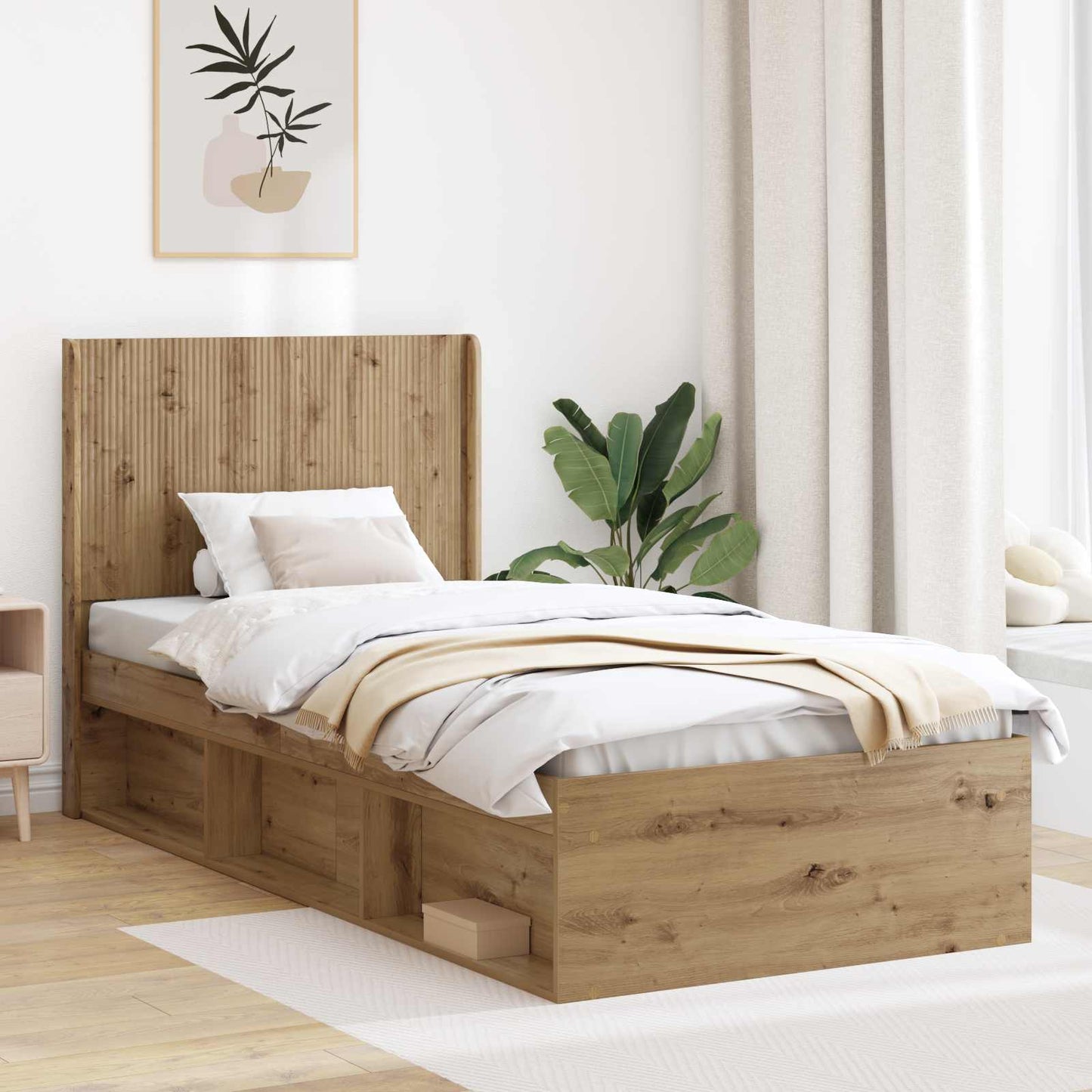 vidaXL Καλάθι με αποθήκη και κεφαλάρι Artisan Δρυς 100 x 200 cm