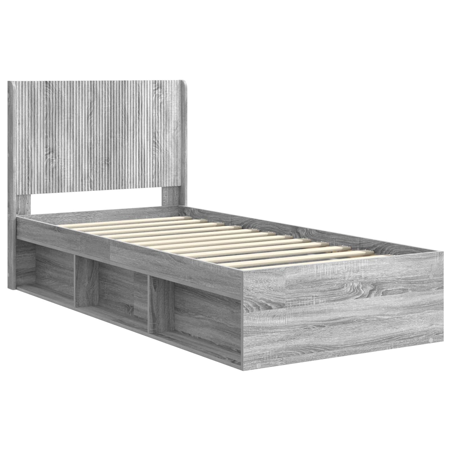 vidaXL Καλάθι με αποθήκη και κεφαλάρι Γκρι Sonoma 90 x 200 cm