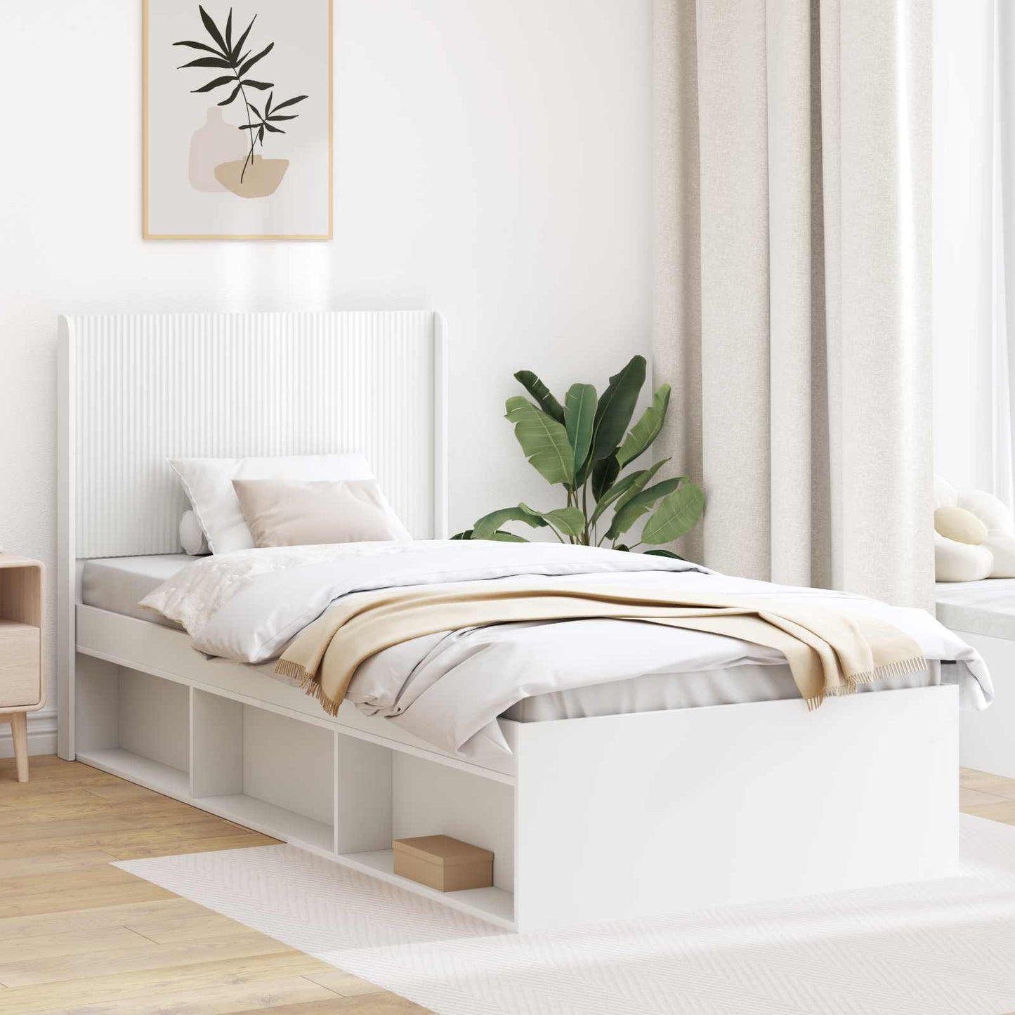 vidaXL Καλάθι με αποθήκη και κεφαλάρι Λευκό 75 x 190 cm