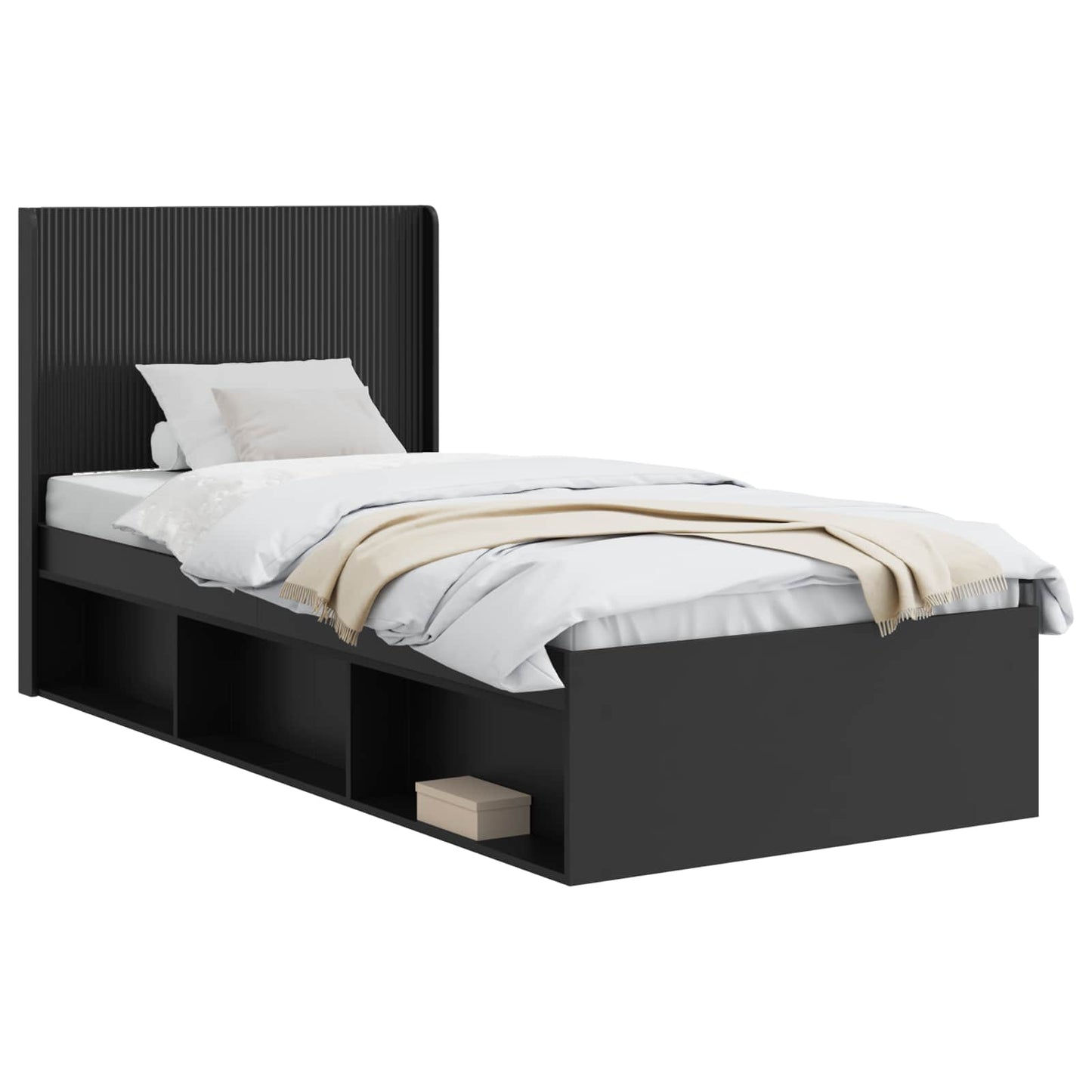 vidaXL Καλάθι με αποθήκη και κεφαλάρι Μαύρο 75 x 190 cm