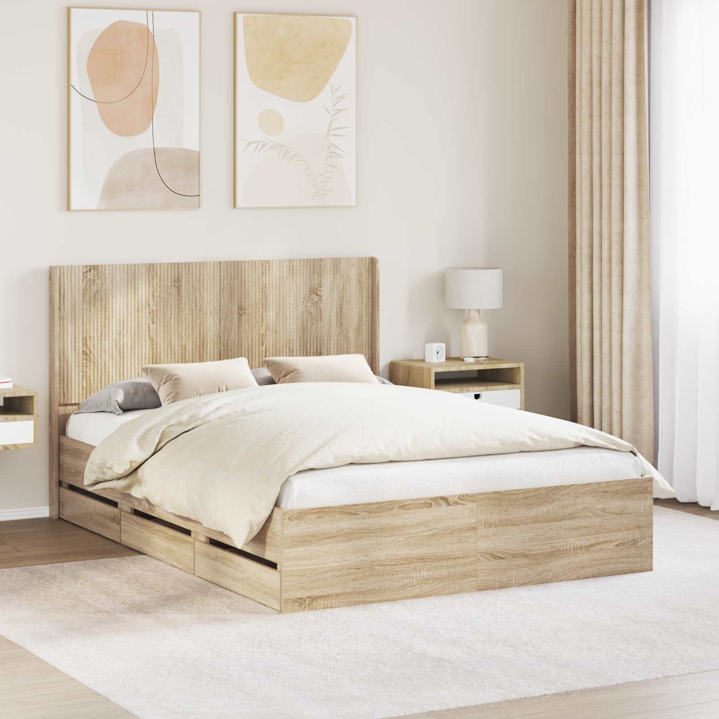 vidaXL Καλάθι με αποθήκη και κεφαλάρι Sonoma Δρυς 120 x 190 cm