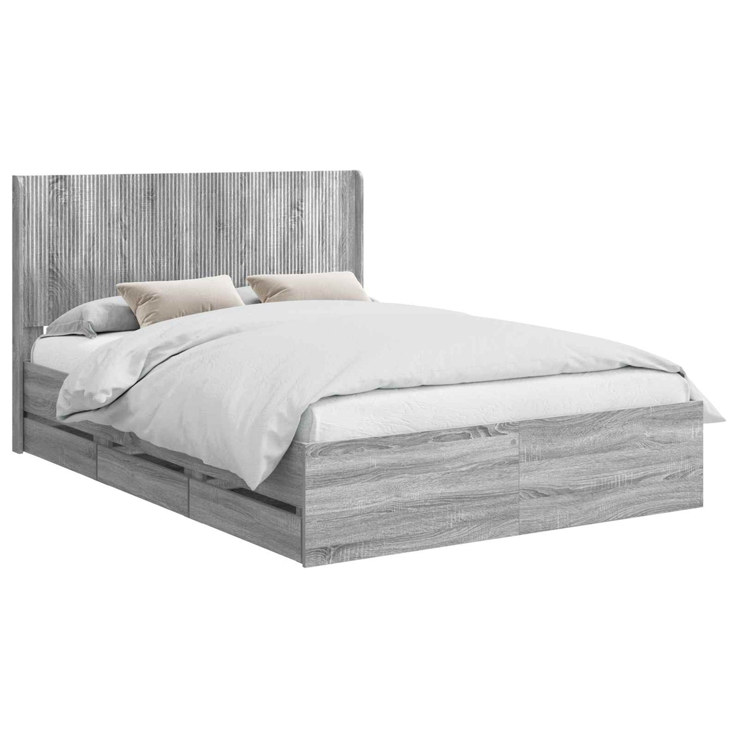 vidaXL Καλάθι με αποθήκη και κεφαλάρι Γκρι Sonoma 120 x 190 cm