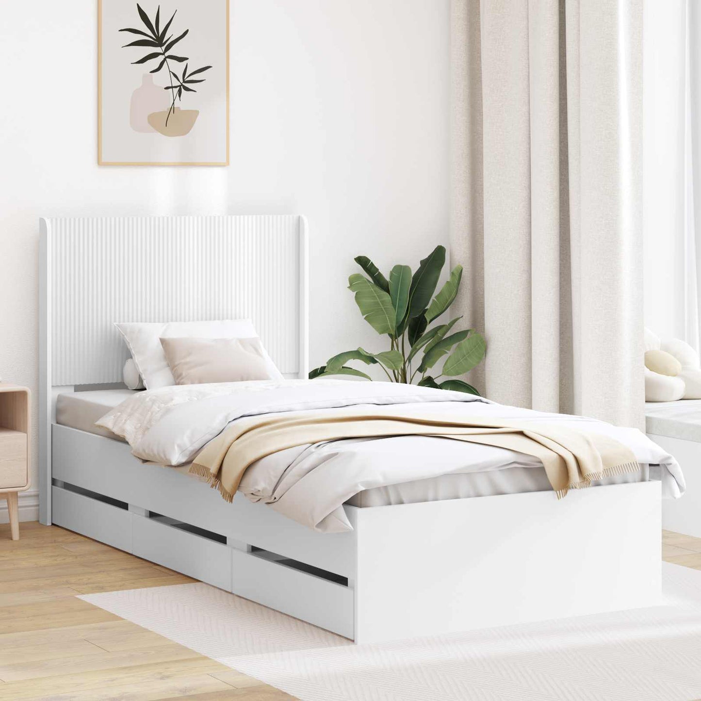 vidaXL Καλάθι με αποθήκη και κεφαλάρι Λευκό 100 x 200 cm