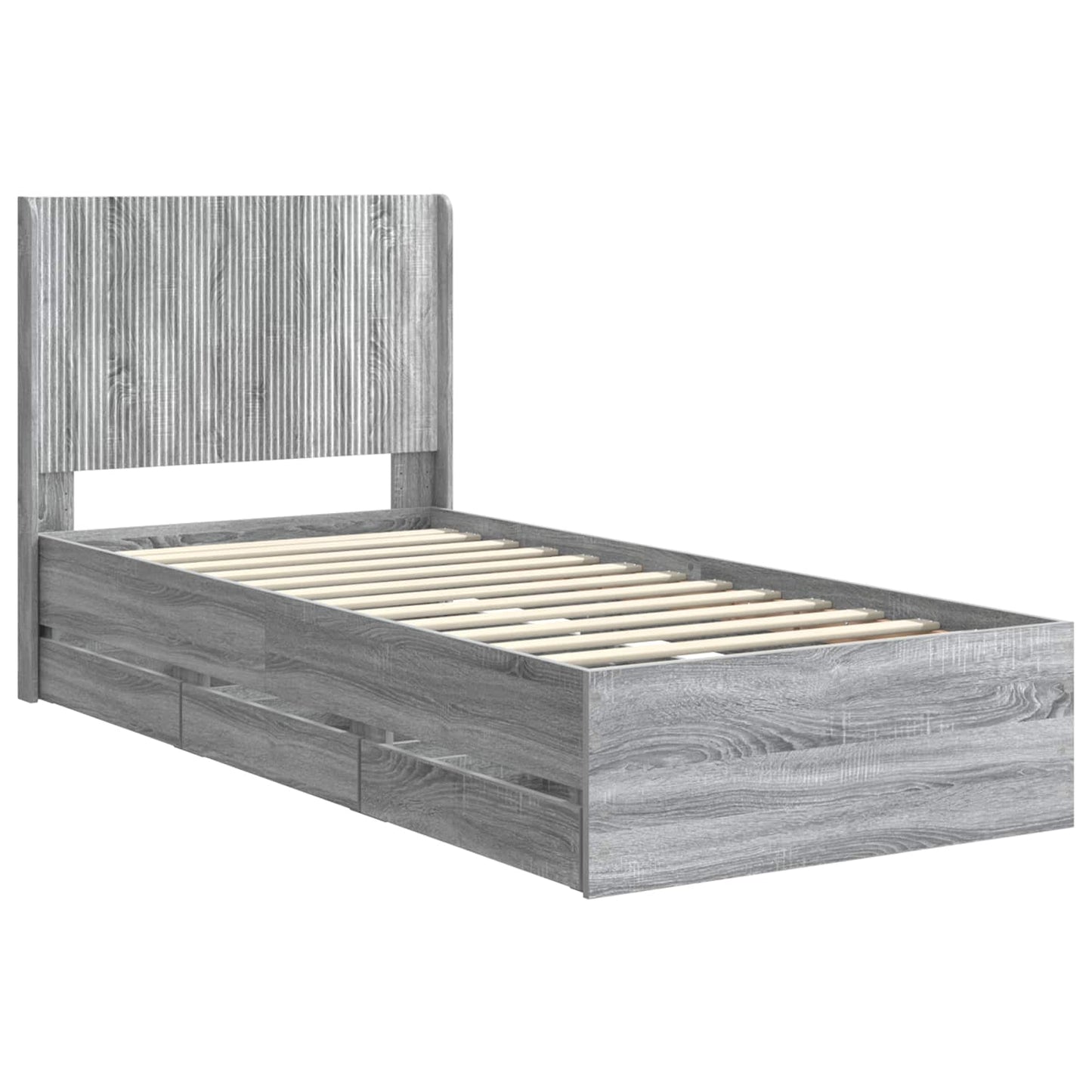 vidaXL Καλάθι με αποθήκη και κεφαλάρι Γκρι Sonoma 90 x 200 cm