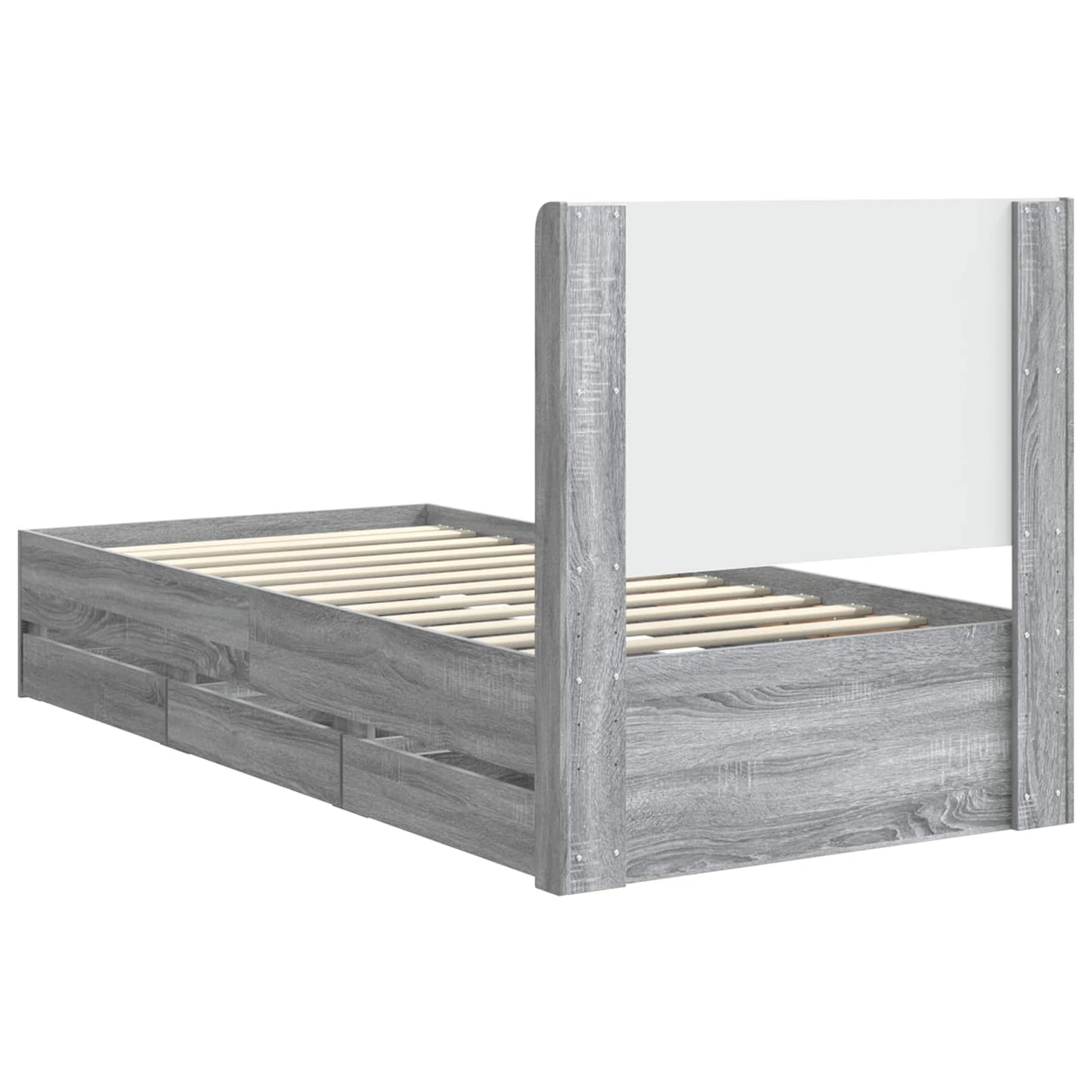vidaXL Καλάθι με αποθήκη και κεφαλάρι Γκρι Sonoma 90 x 200 cm