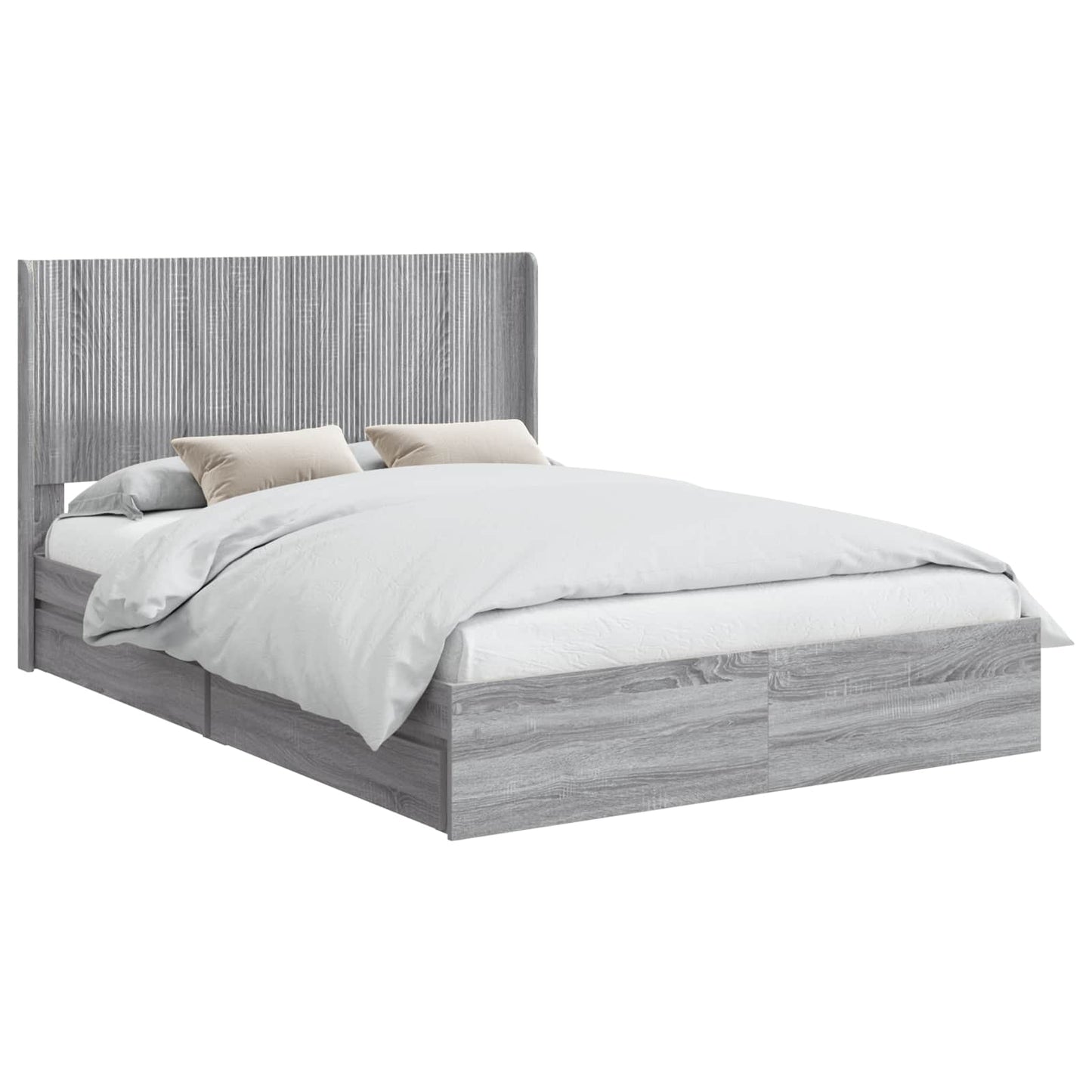 vidaXL Καλάθι με αποθήκη και κεφαλάρι Γκρι Sonoma 140 x 200 cm