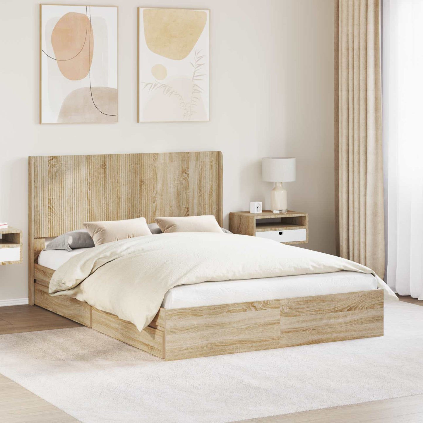 vidaXL Καλάθι με αποθήκη και κεφαλάρι Sonoma Δρυς 120 x 200 cm