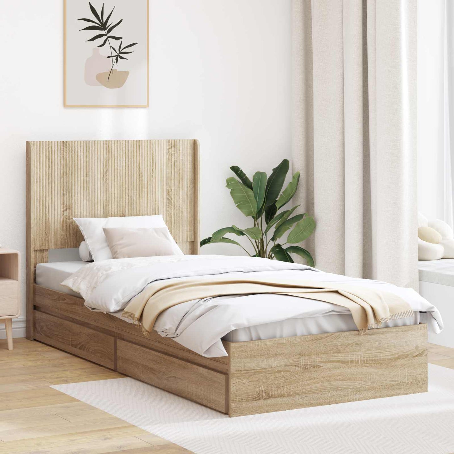 vidaXL Καλάθι με αποθήκη και κεφαλάρι Sonoma Δρυς 100 x 200 cm