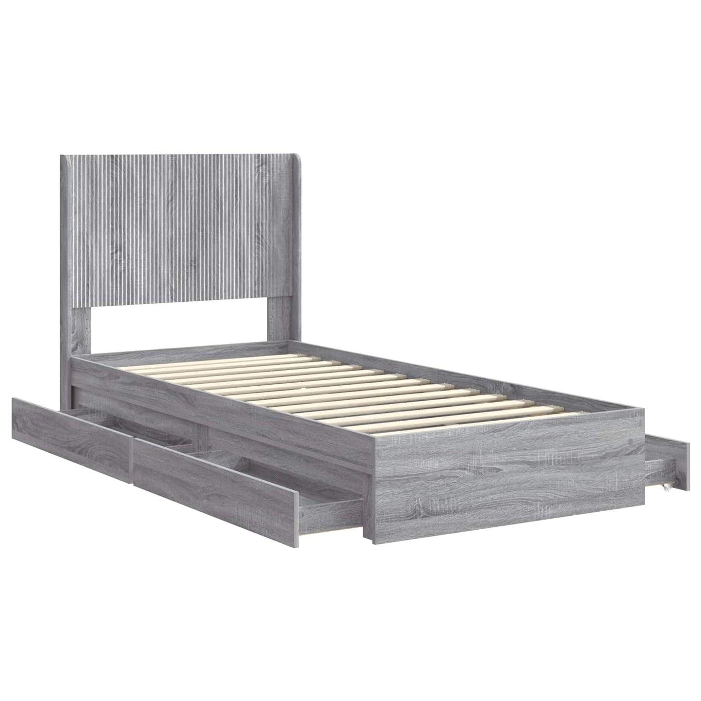 vidaXL Καλάθι με αποθήκη και κεφαλάρι Γκρι Sonoma 100 x 200 cm
