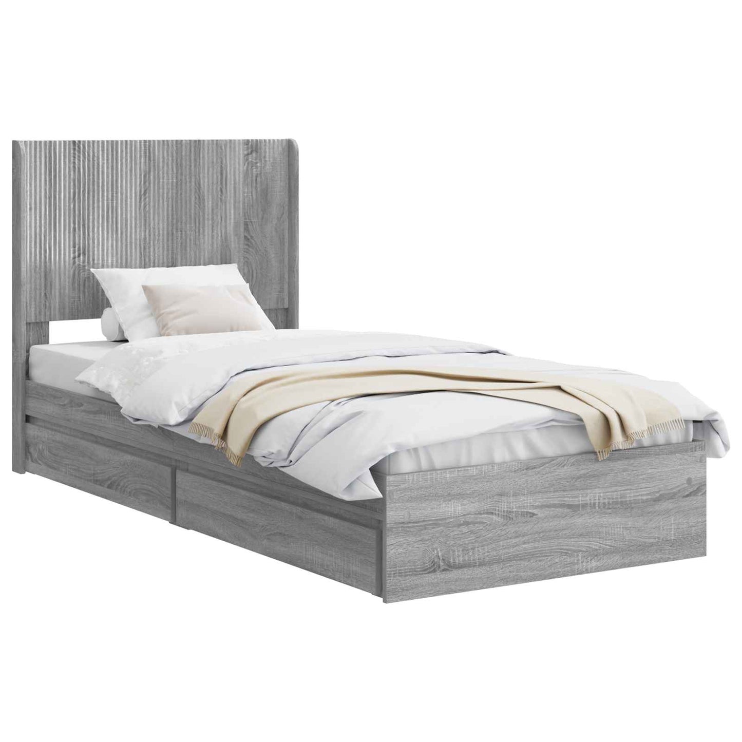 vidaXL Καλάθι με αποθήκη και κεφαλάρι Γκρι Sonoma 75 x 190 cm