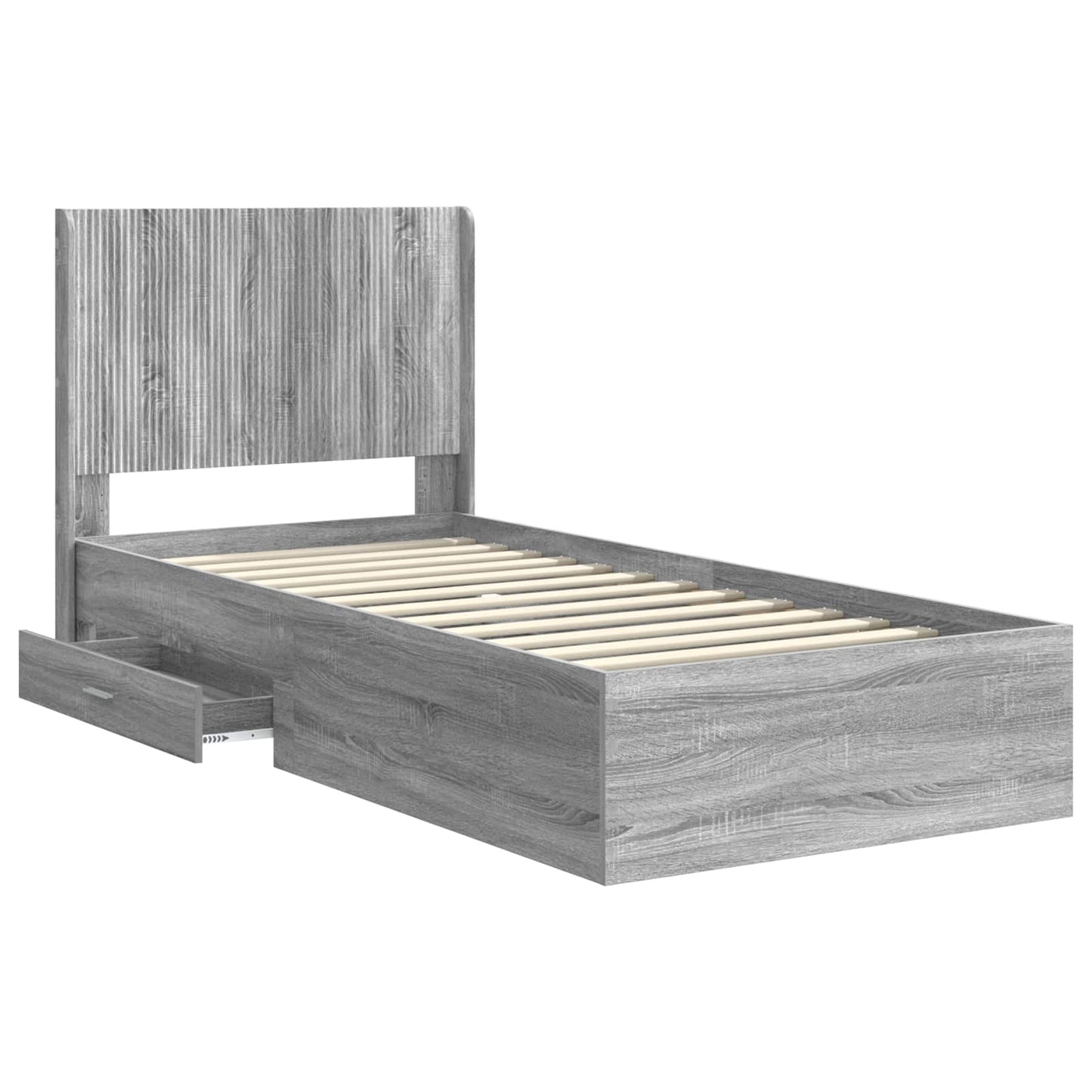 vidaXL Καλάθι με αποθήκη και κεφαλάρι Γκρι Sonoma 100 x 200 cm