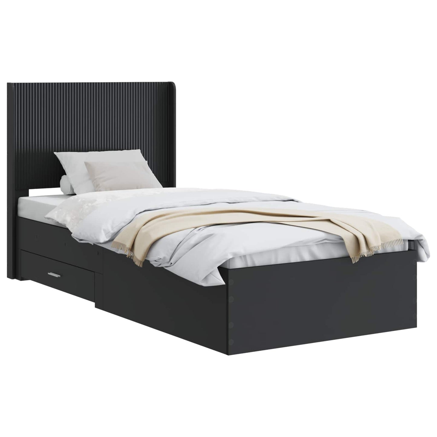 vidaXL Καλάθι με αποθήκη και κεφαλάρι Μαύρο 75 x 190 cm