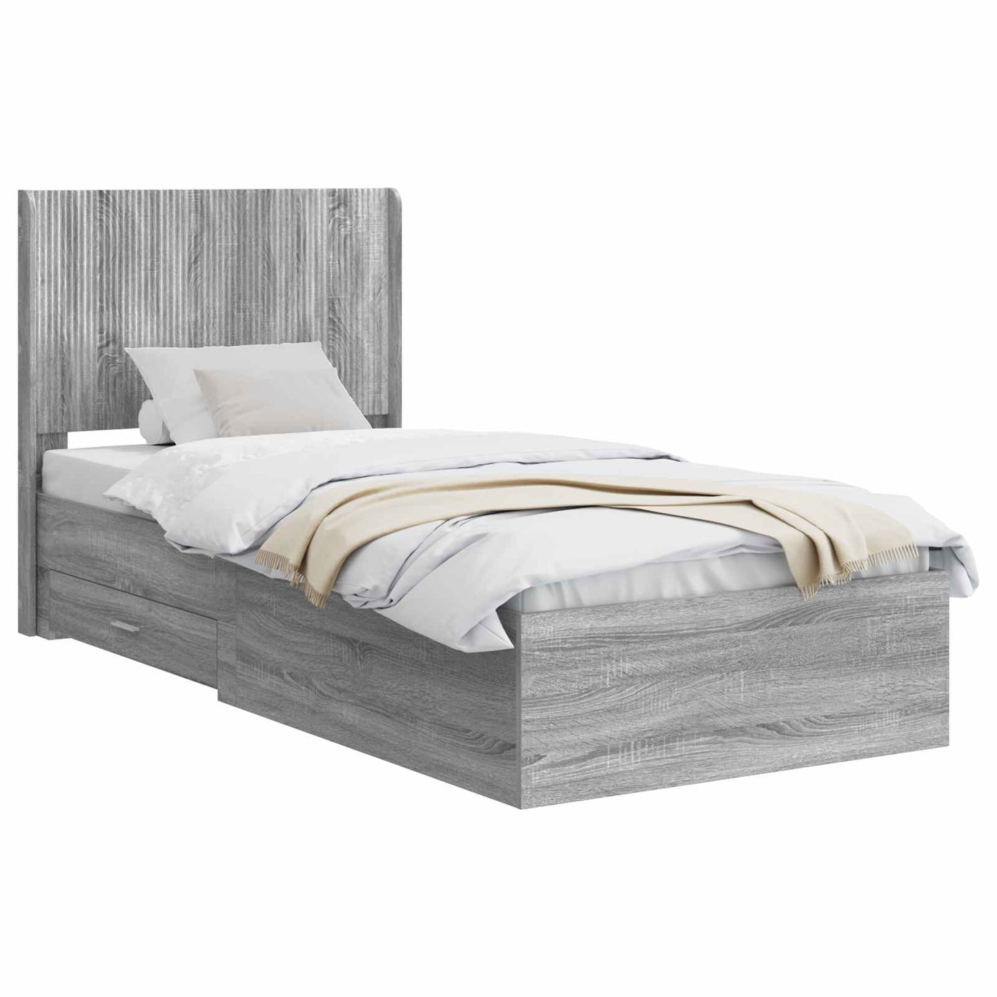 vidaXL Καλάθι με αποθήκη και κεφαλάρι Γκρι Sonoma 75 x 190 cm
