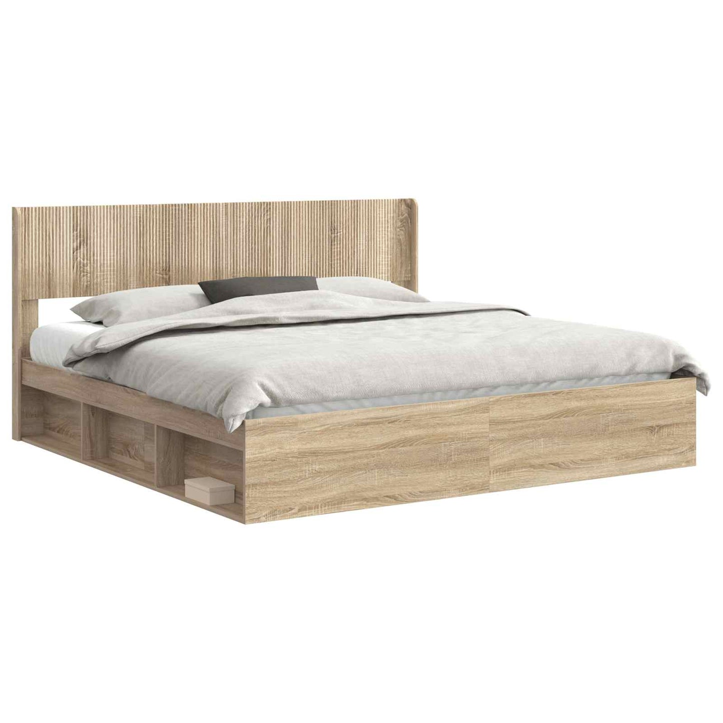 vidaXL Καλάθι με αποθήκη και κεφαλάρι 3 pcs Επεξεργασμένο Ξύλο