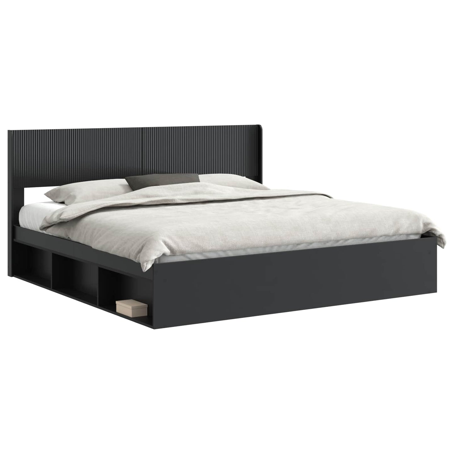 vidaXL Καλάθι με αποθήκη και κεφαλάρι Μαύρο 180 x 200 cm