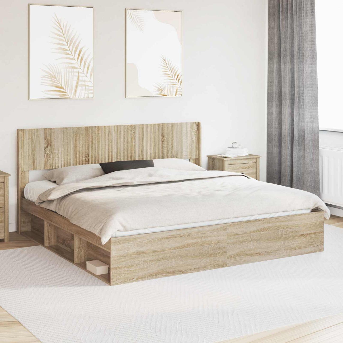vidaXL Καλάθι με αποθήκη και κεφαλάρι Sonoma Δρυς 180 x 200 cm