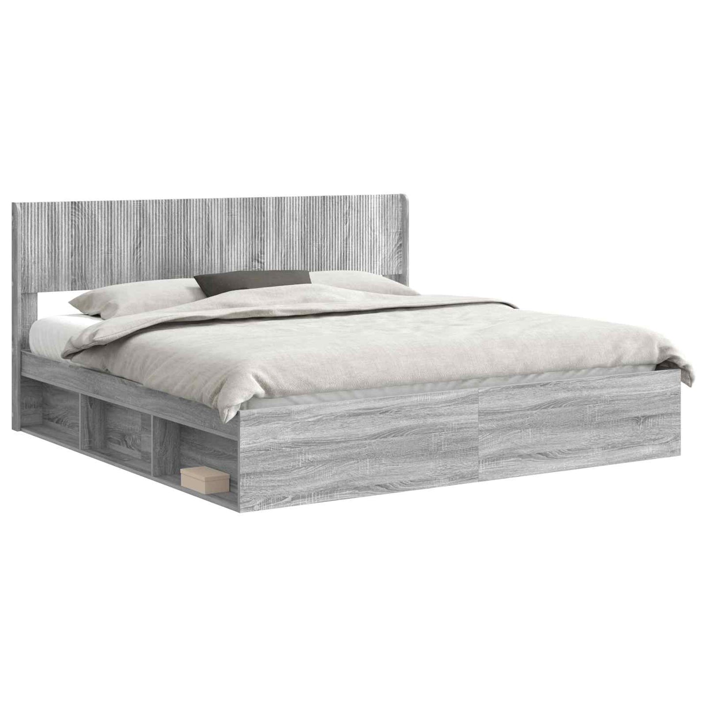 vidaXL Καλάθι με αποθήκη και κεφαλάρι Γκρι Sonoma 180 x 200 cm