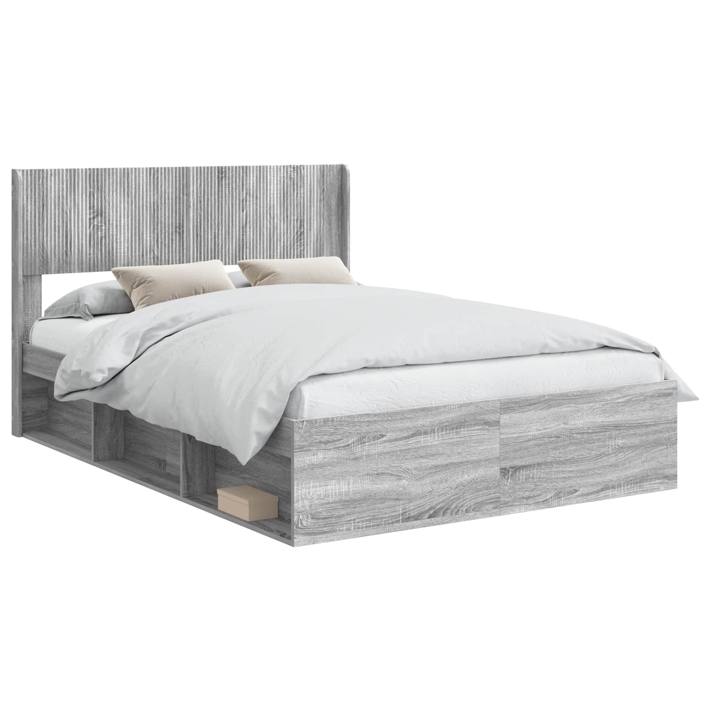 vidaXL Καλάθι με αποθήκη και κεφαλάρι Γκρι Sonoma 160 x 200 cm