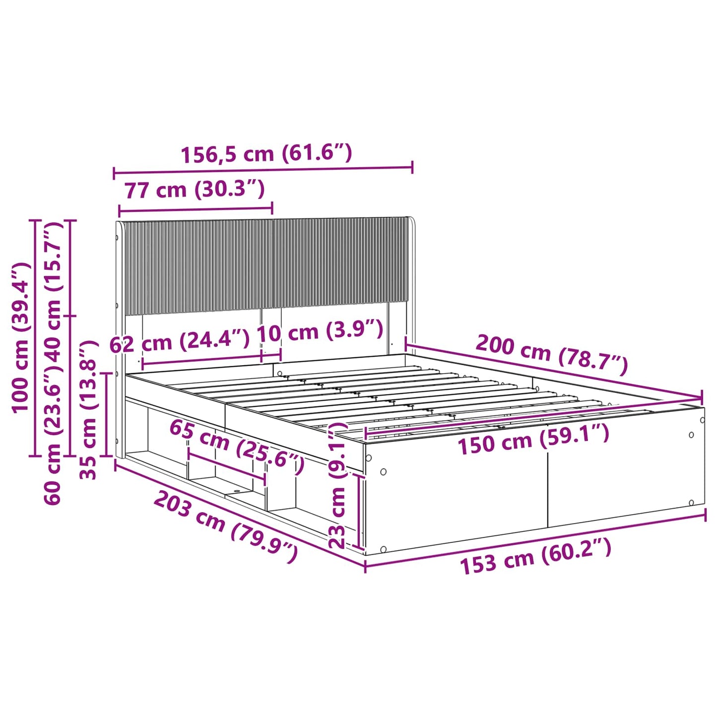 vidaXL Καλάθι με αποθήκη και κεφαλάρι Artisan Δρυς 150 x 200 cm