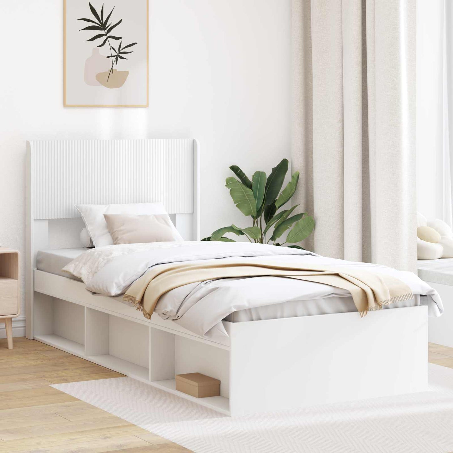 vidaXL Καλάθι με αποθήκη και κεφαλάρι Λευκό 75 x 190 cm