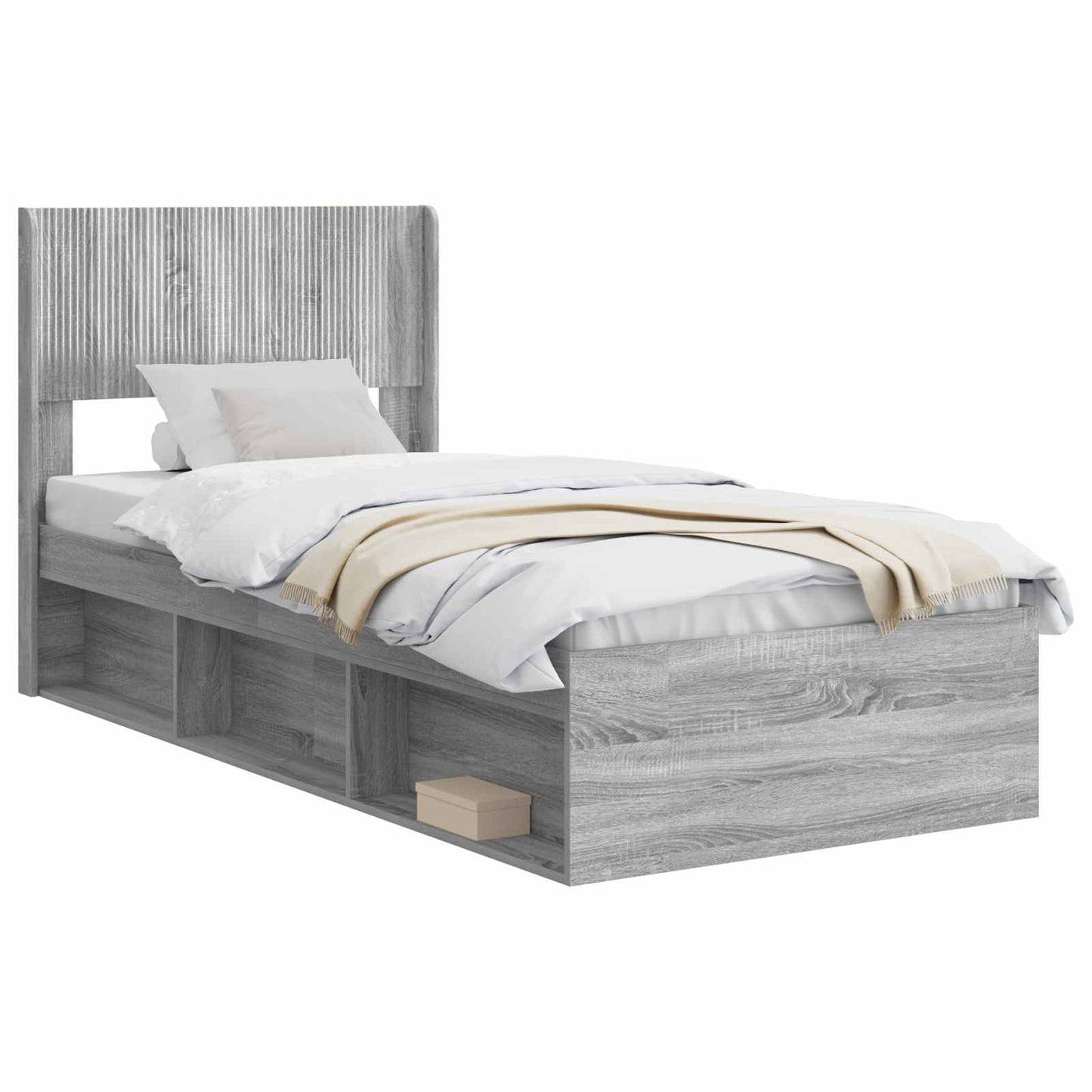 vidaXL Καλάθι με αποθήκη και κεφαλάρι Γκρι Sonoma 75 x 190 cm
