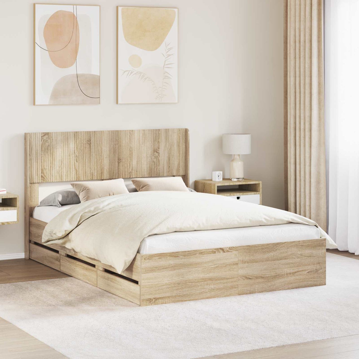 vidaXL Καλάθι με αποθήκη και κεφαλάρι Sonoma Δρυς 150 x 200 cm