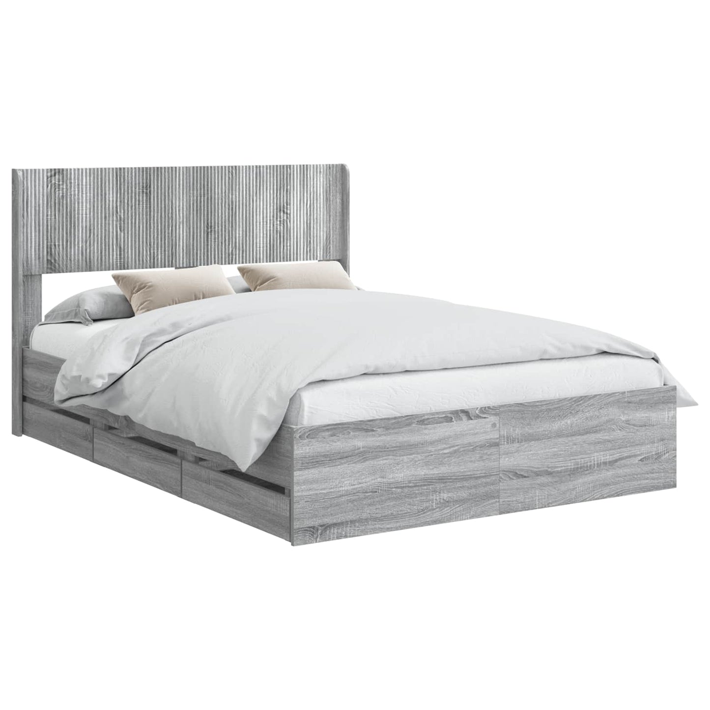 vidaXL Καλάθι με αποθήκη και κεφαλάρι Γκρι Sonoma 120 x 190 cm