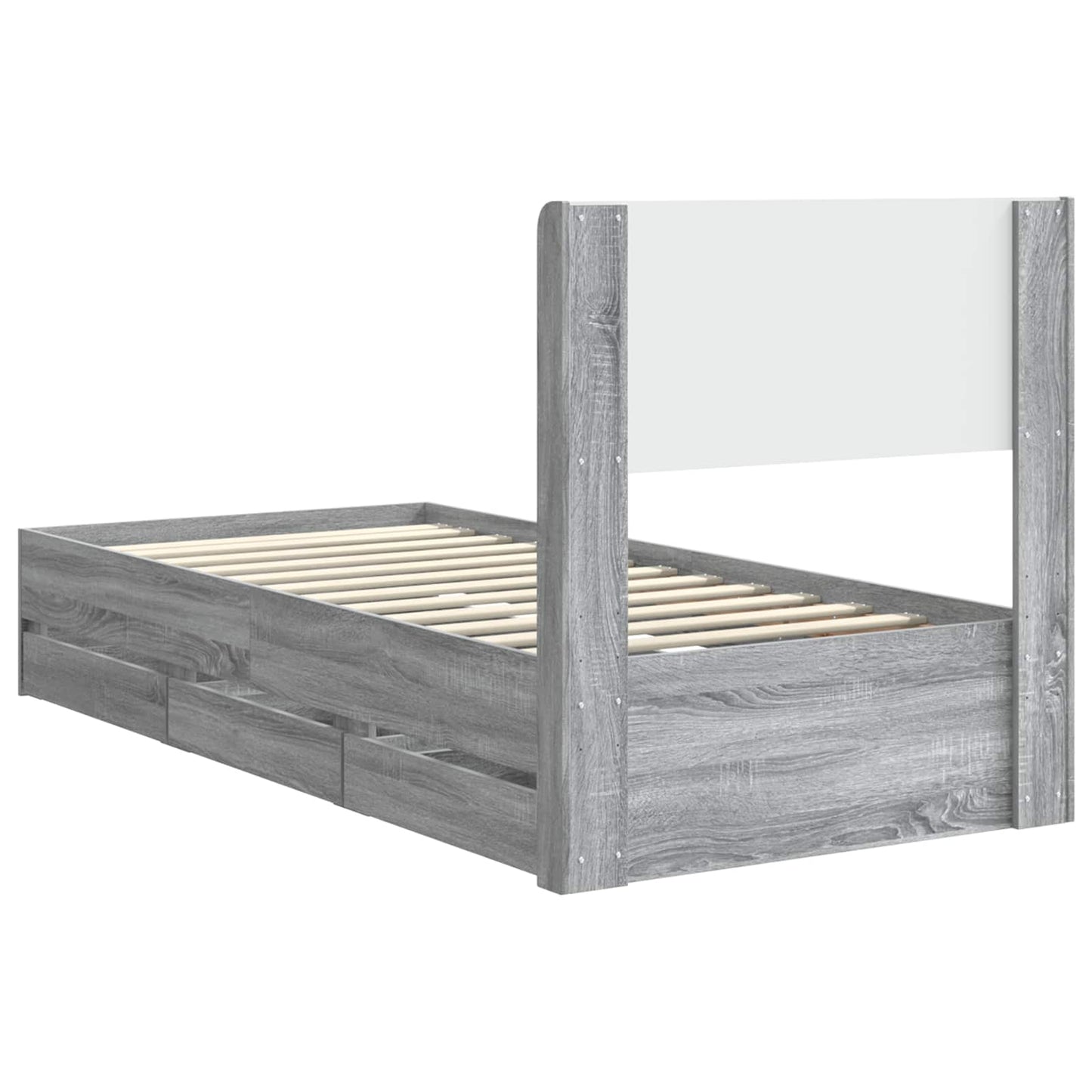 vidaXL Καλάθι με αποθήκη και κεφαλάρι Γκρι Sonoma 90 x 200 cm