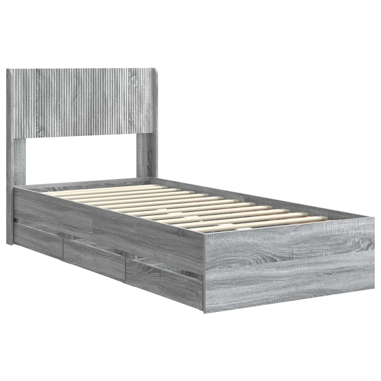 vidaXL Καλάθι με αποθήκη και κεφαλάρι Γκρι Sonoma 90 x 190 cm