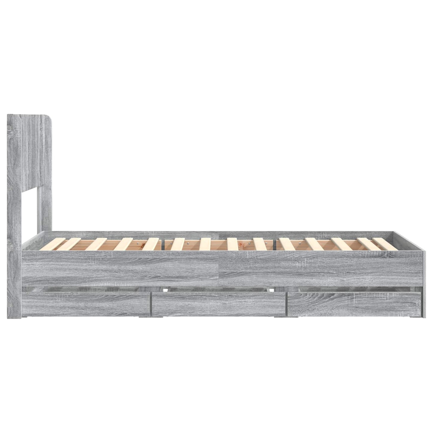 vidaXL Καλάθι με αποθήκη και κεφαλάρι Γκρι Sonoma 90 x 190 cm