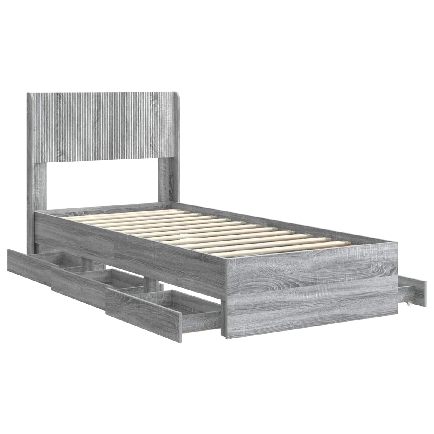 vidaXL Καλάθι με αποθήκη και κεφαλάρι Γκρι Sonoma 75 x 190 cm
