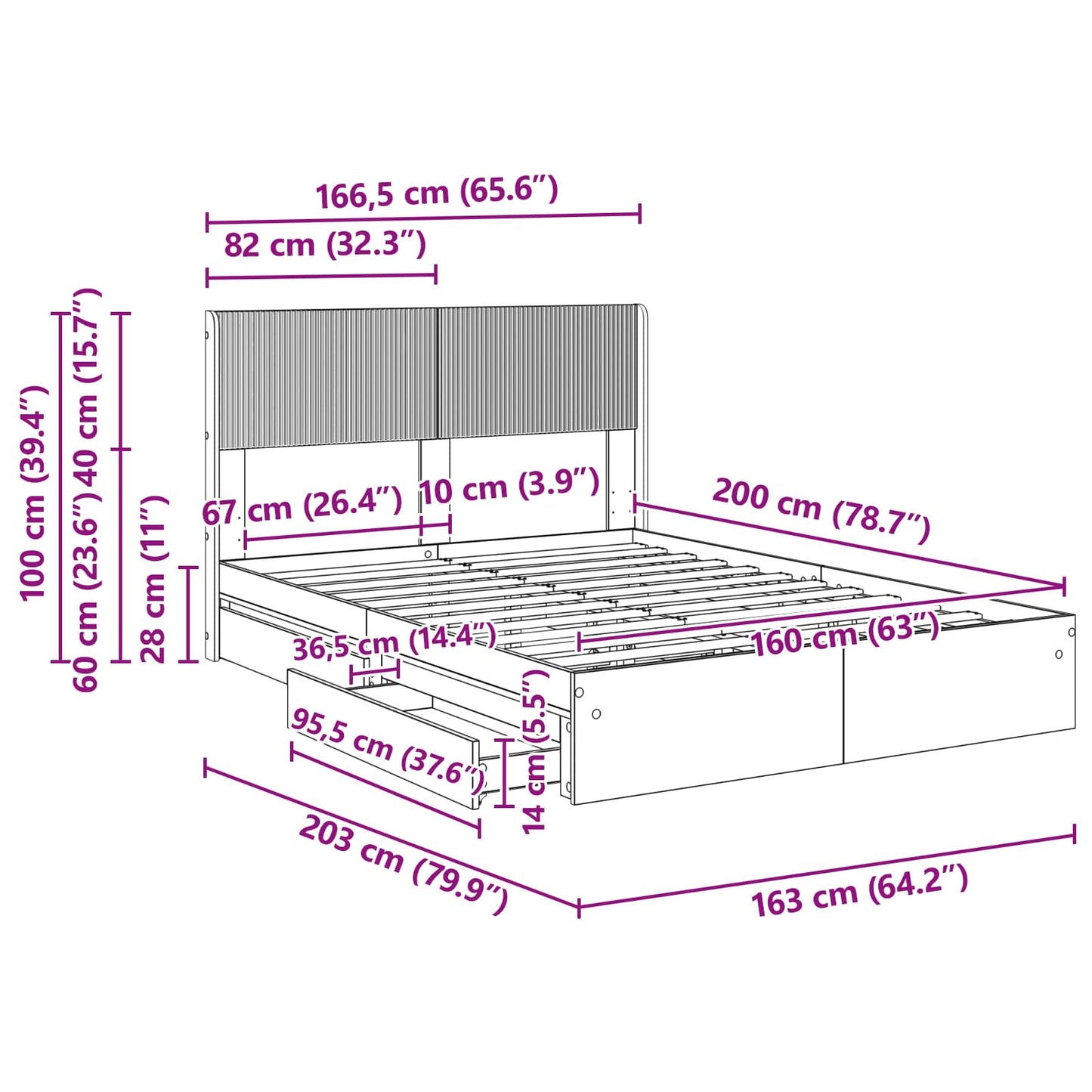 vidaXL Καλάθι με αποθήκη και κεφαλάρι Γκρι Sonoma 160 x 200 cm