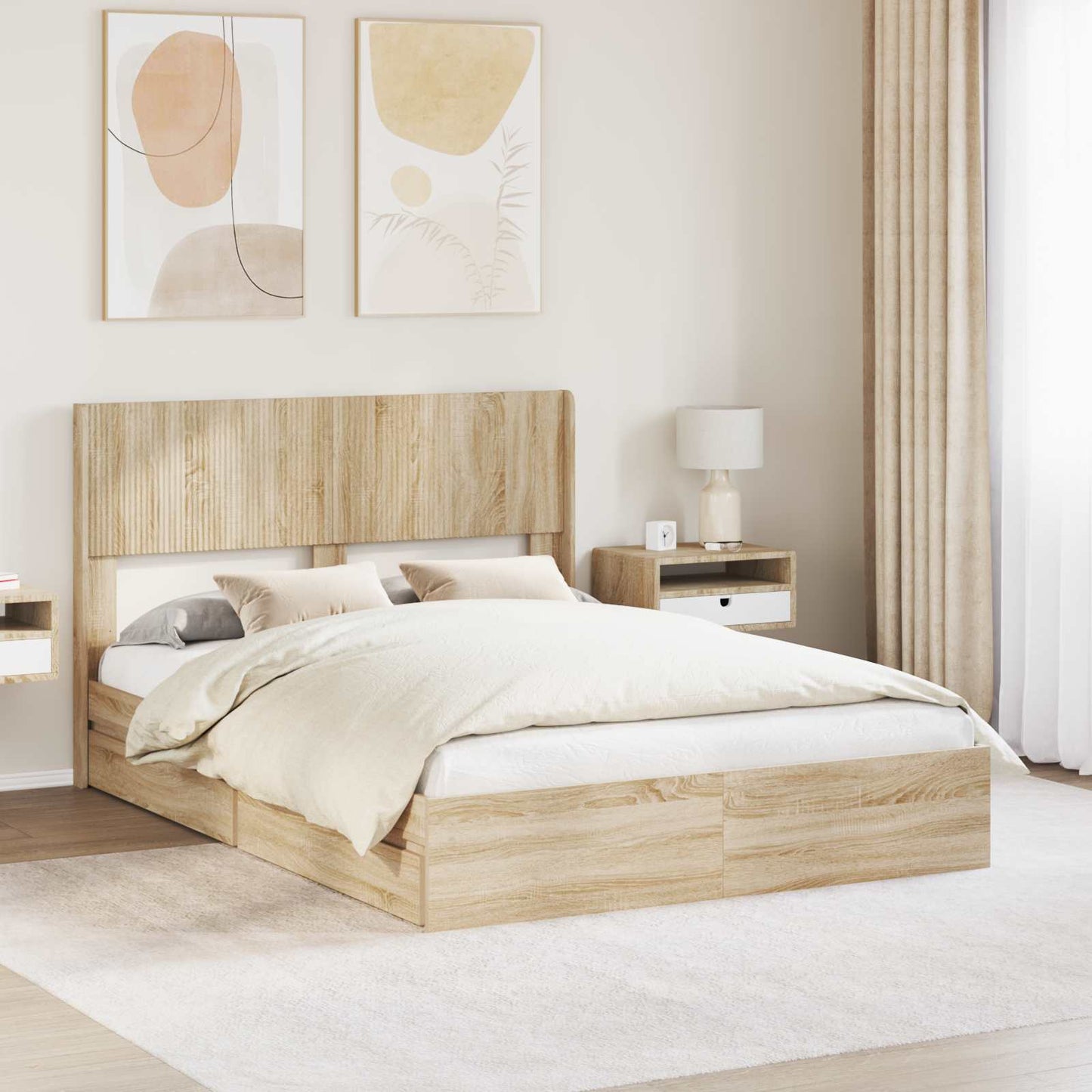 vidaXL Καλάθι με αποθήκη και κεφαλάρι Sonoma Δρυς 120 x 200 cm