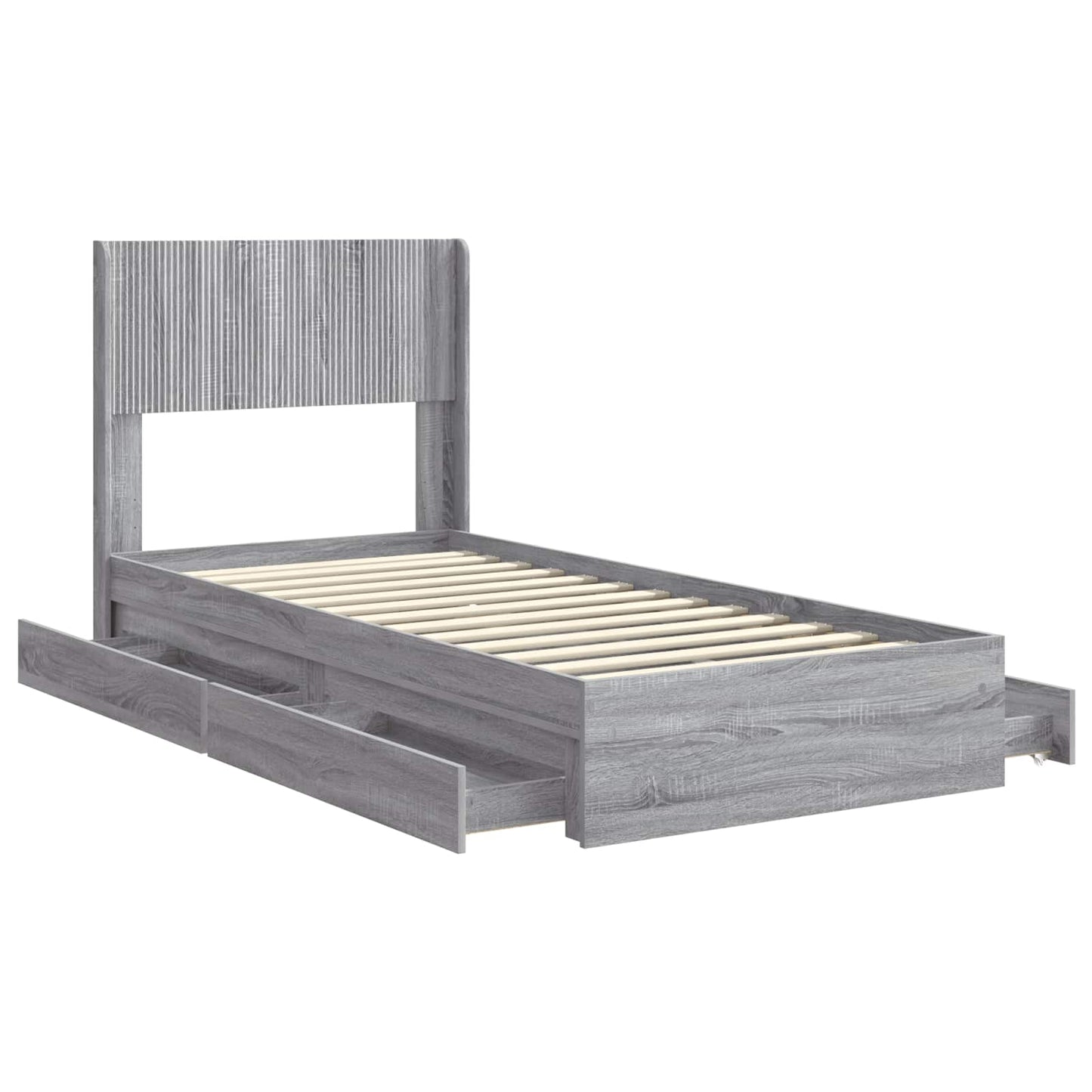 vidaXL Καλάθι με αποθήκη και κεφαλάρι Γκρι Sonoma 100 x 200 cm
